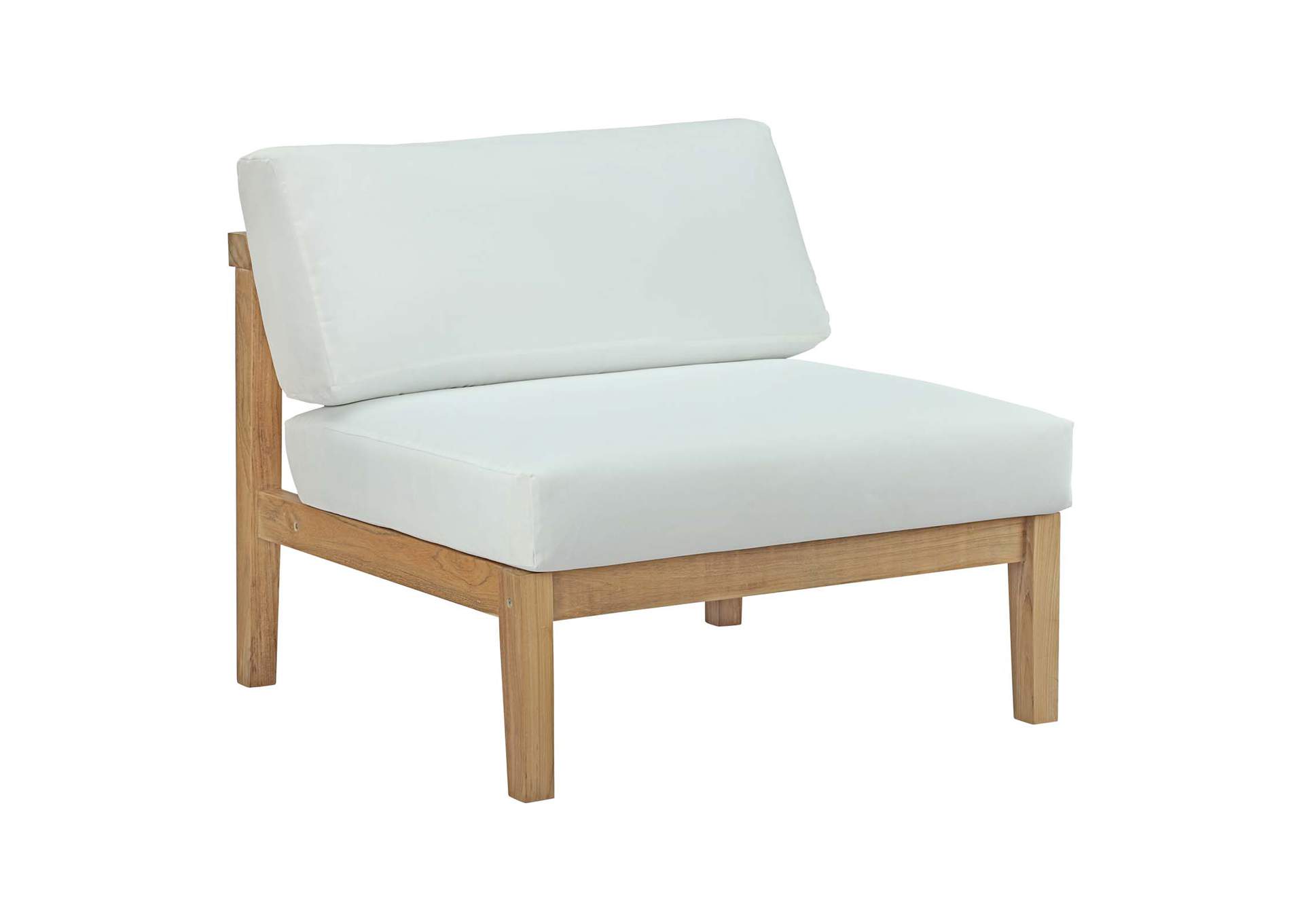 Bayport Natural White Outdoor Patio Teak Armless,Modway