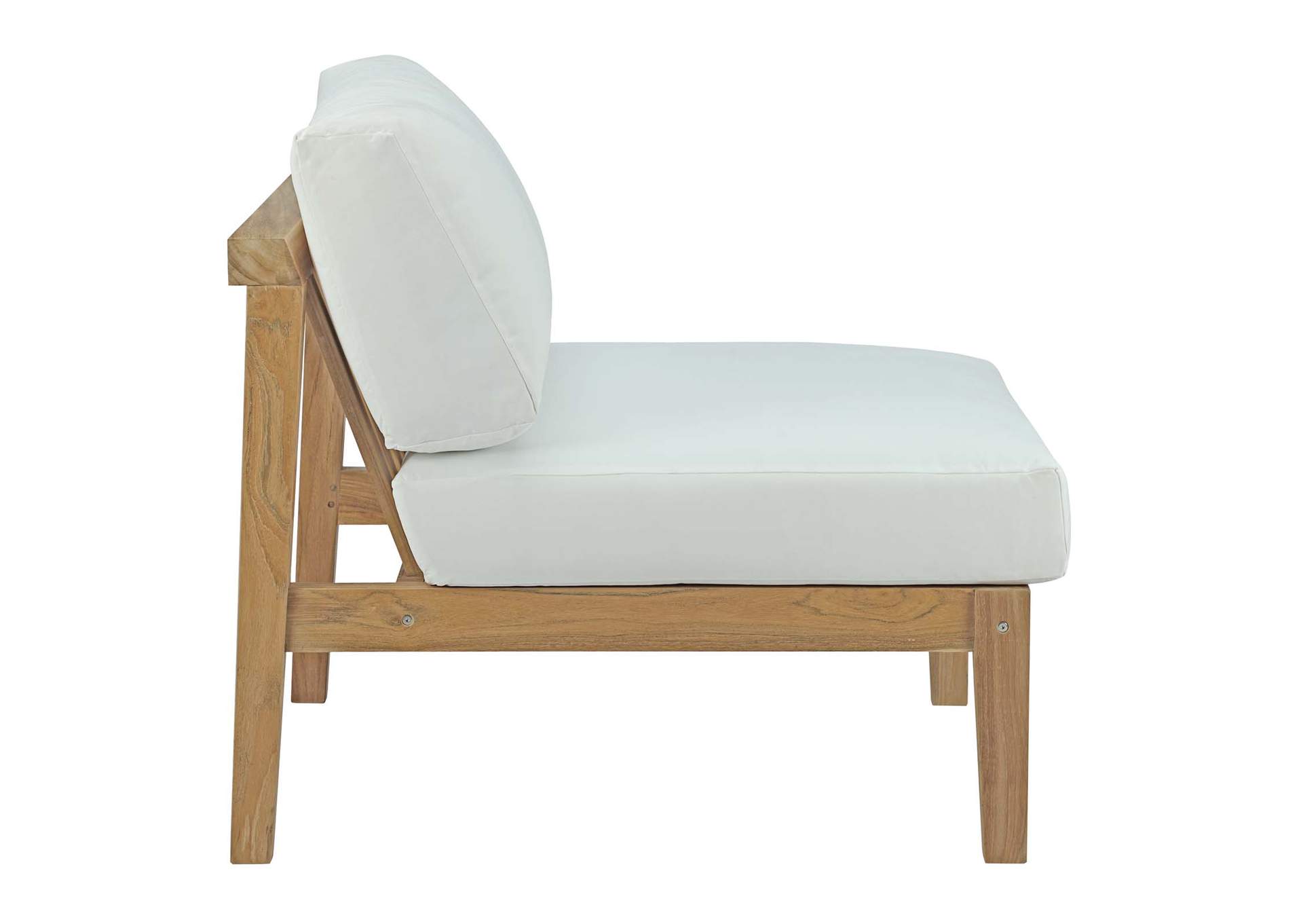 Bayport Natural White Outdoor Patio Teak Armless,Modway