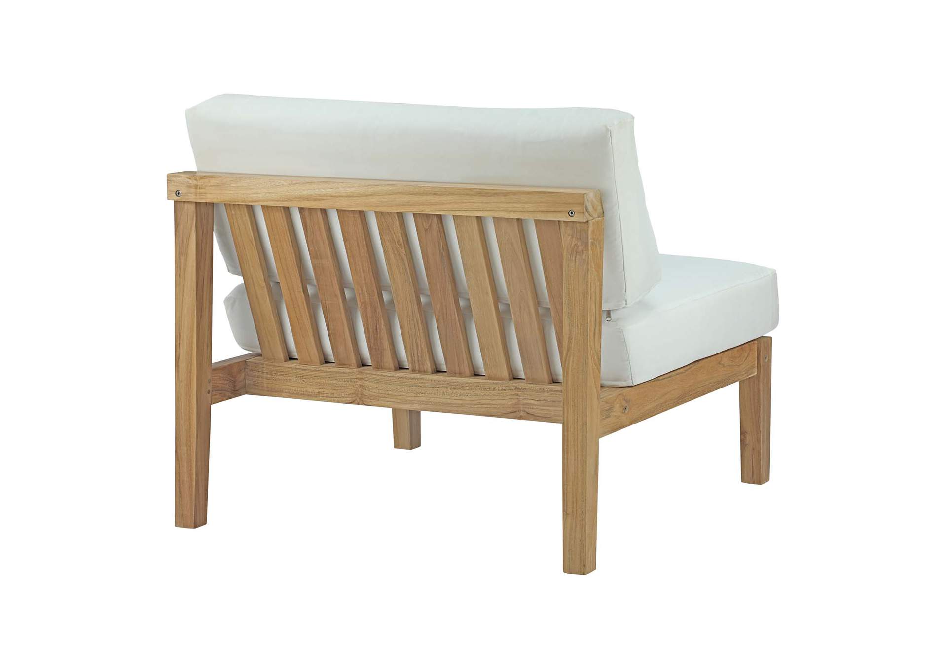 Bayport Natural White Outdoor Patio Teak Armless,Modway