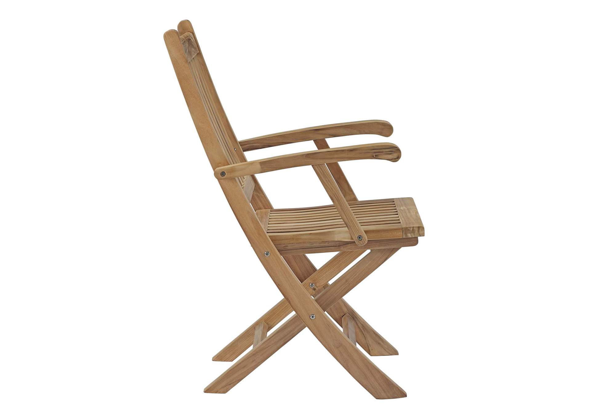 Natural Marina Outdoor Patio Teak Folding Chair,Modway