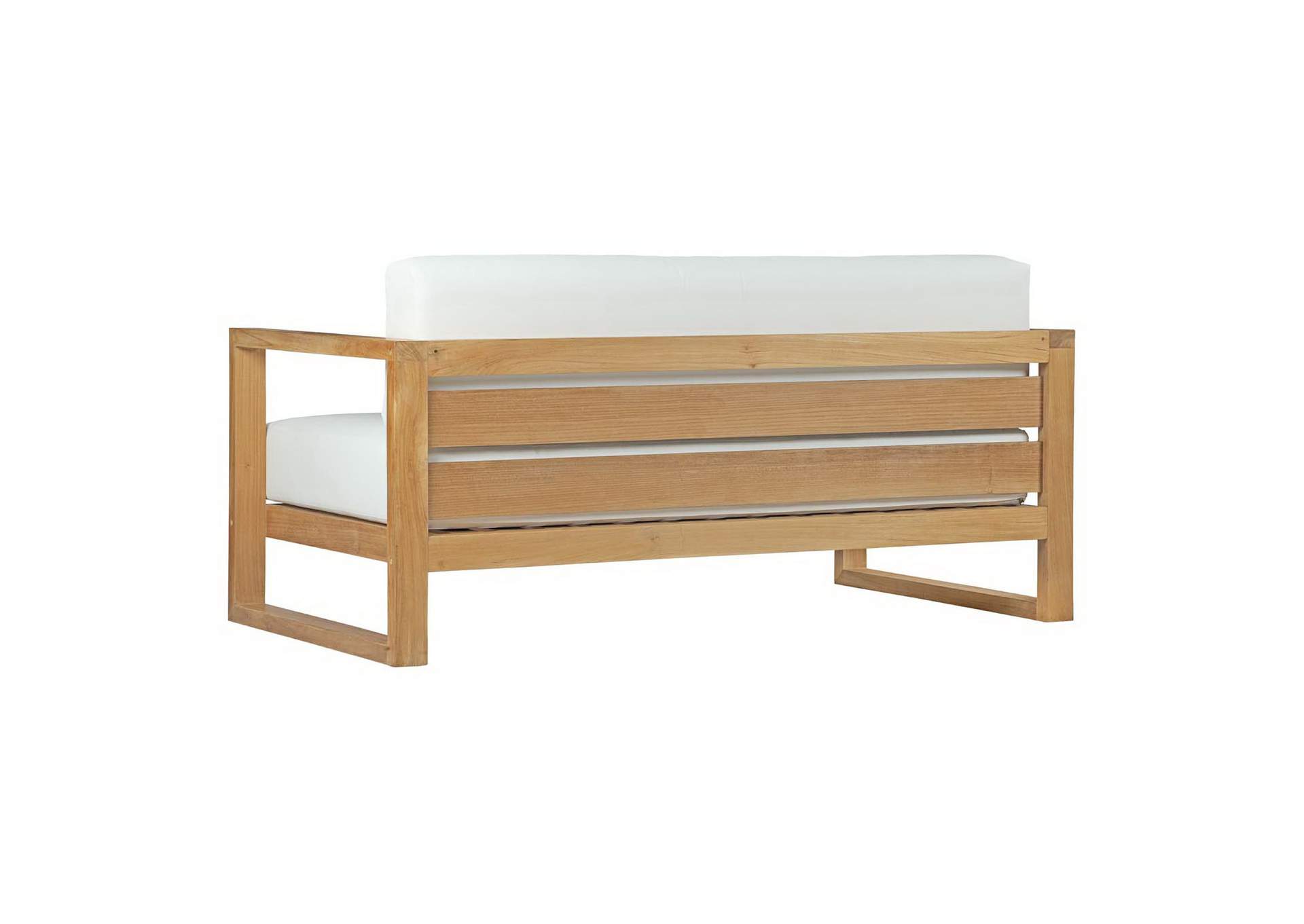 Natural White Upland Outdoor Patio Teak Sofa,Modway
