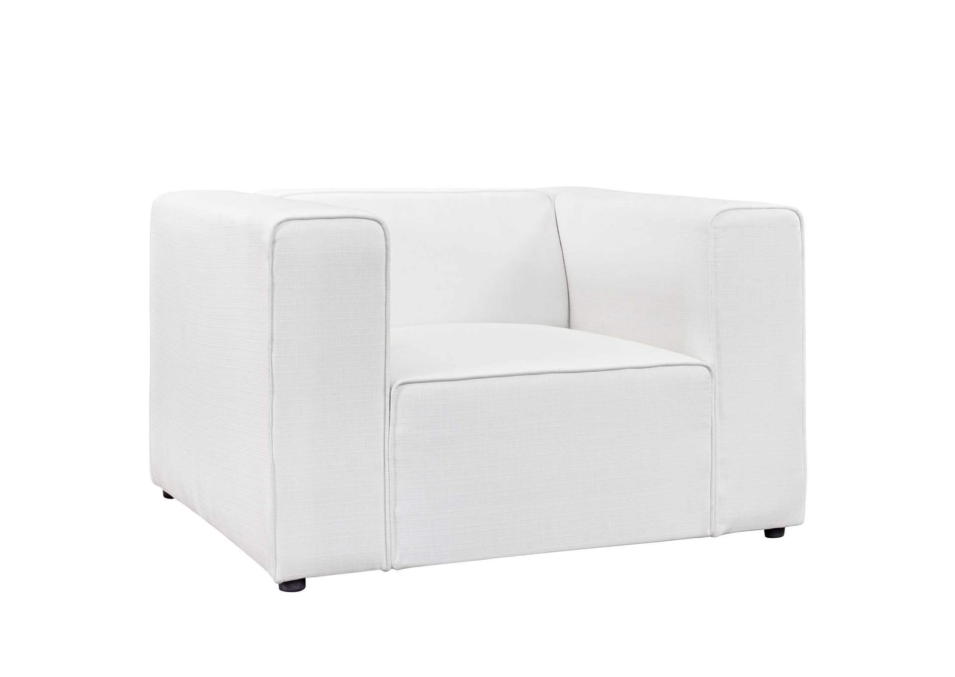 White Mingle Upholstered Fabric Arm Chair,Modway