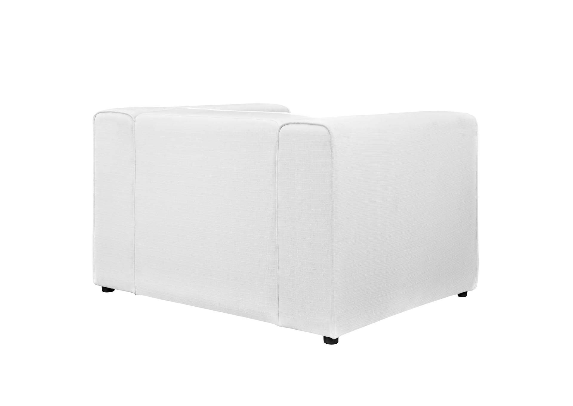 White Mingle Upholstered Fabric Arm Chair,Modway