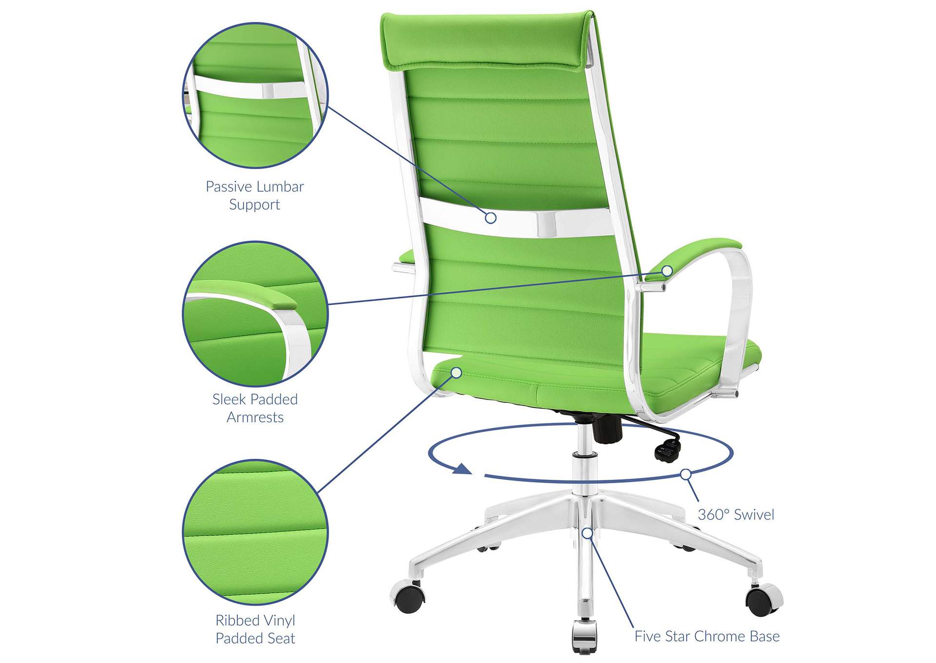 Bright Green Jive Highback Office Chair,Modway