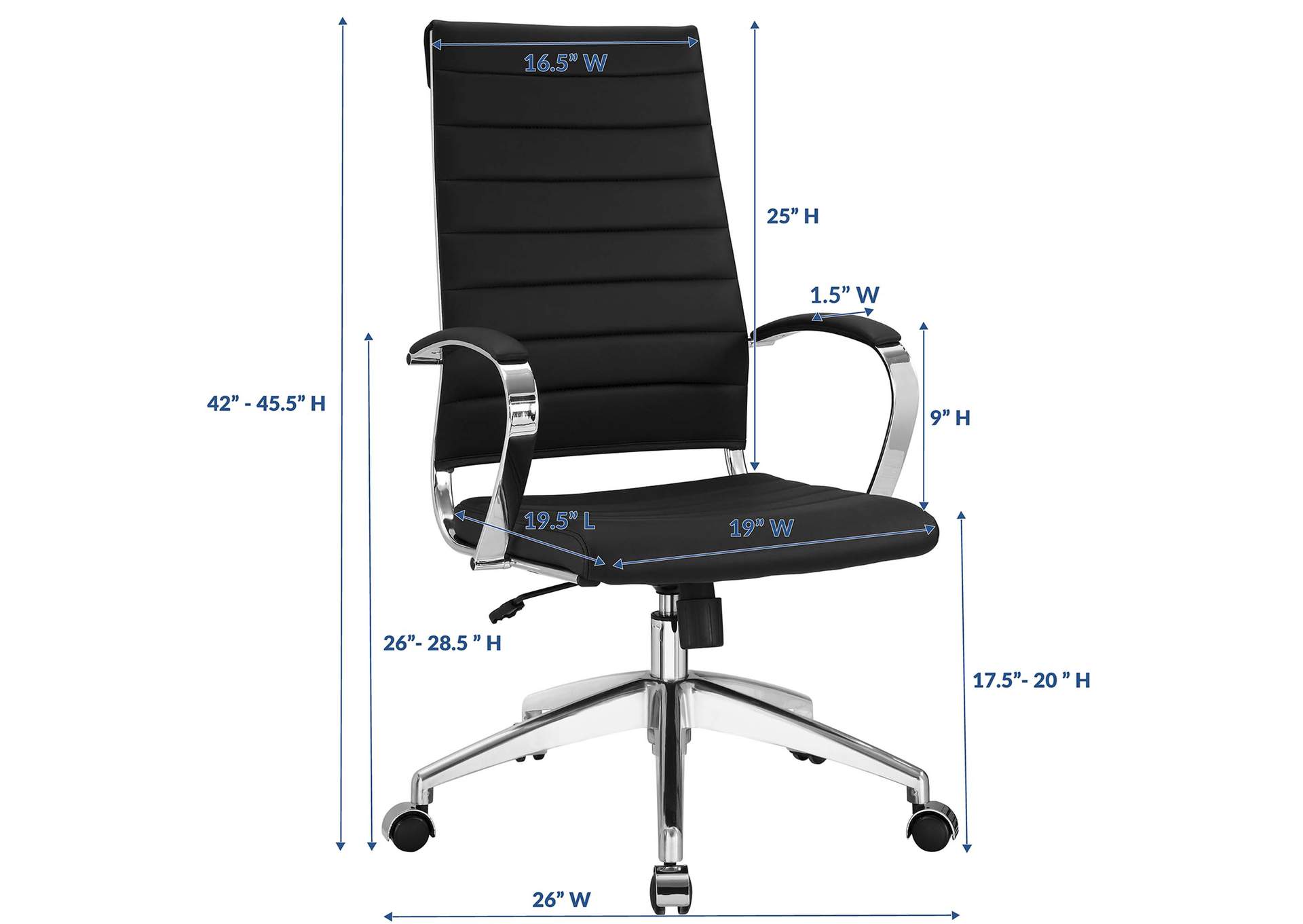 Black Jive Highback Office Chair,Modway