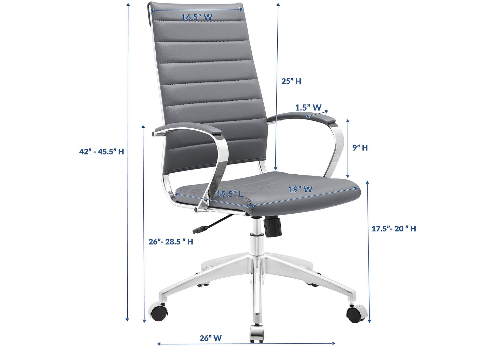 Gray Jive Highback Office Chair,Modway