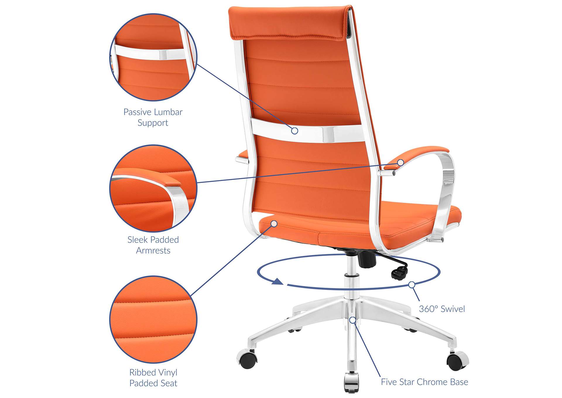 Orange Jive Highback Office Chair,Modway