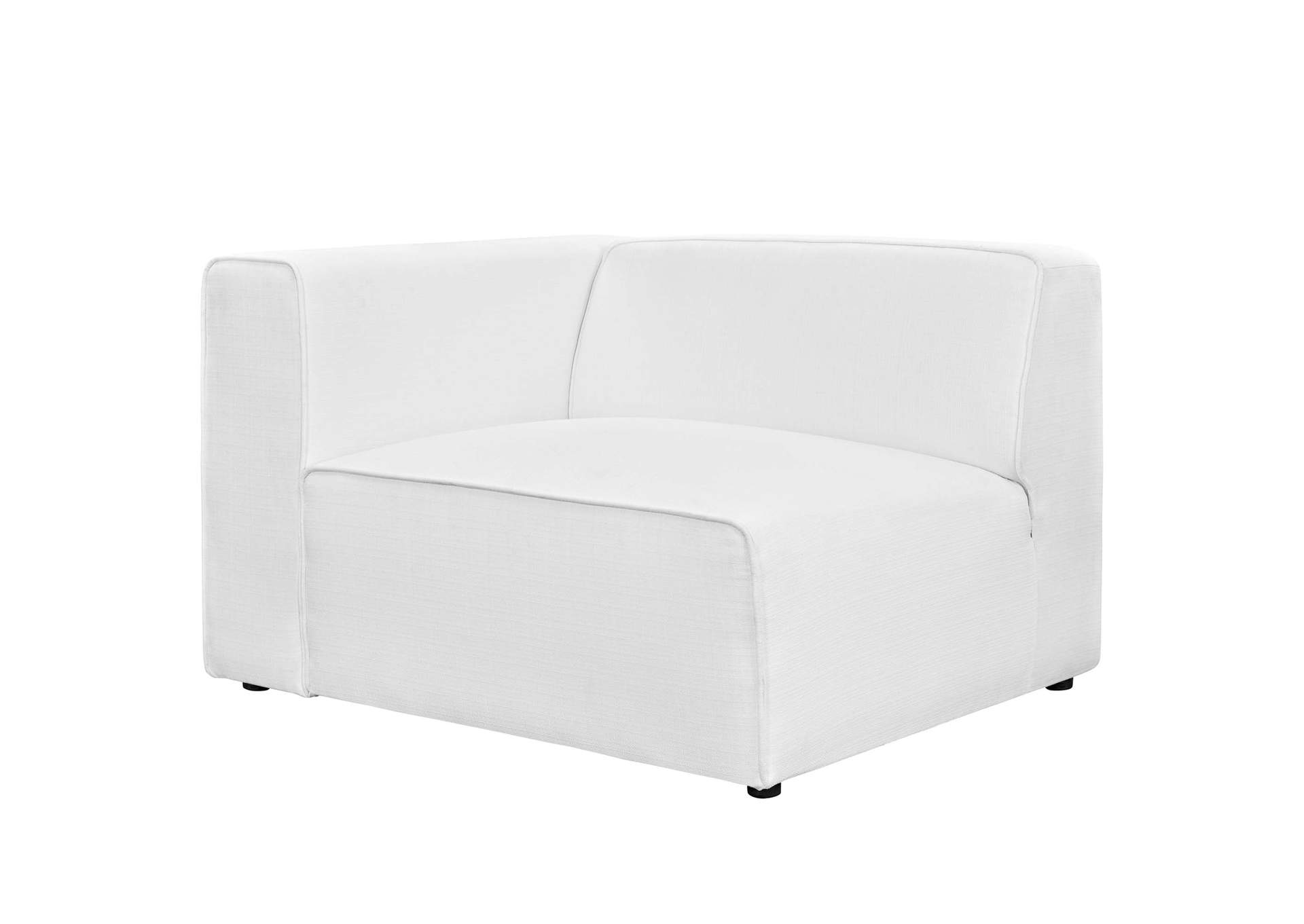 White Mingle Fabric Left-Facing Sofa,Modway