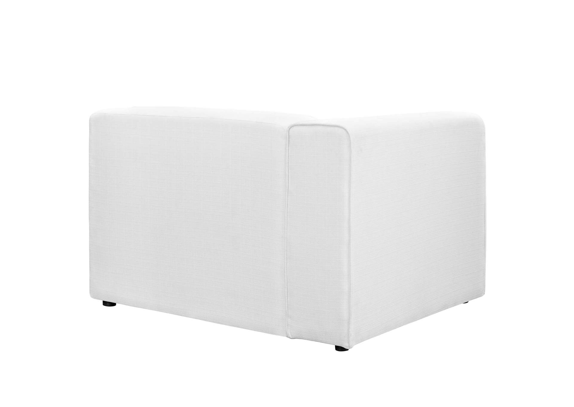 White Mingle Fabric Left-Facing Sofa,Modway