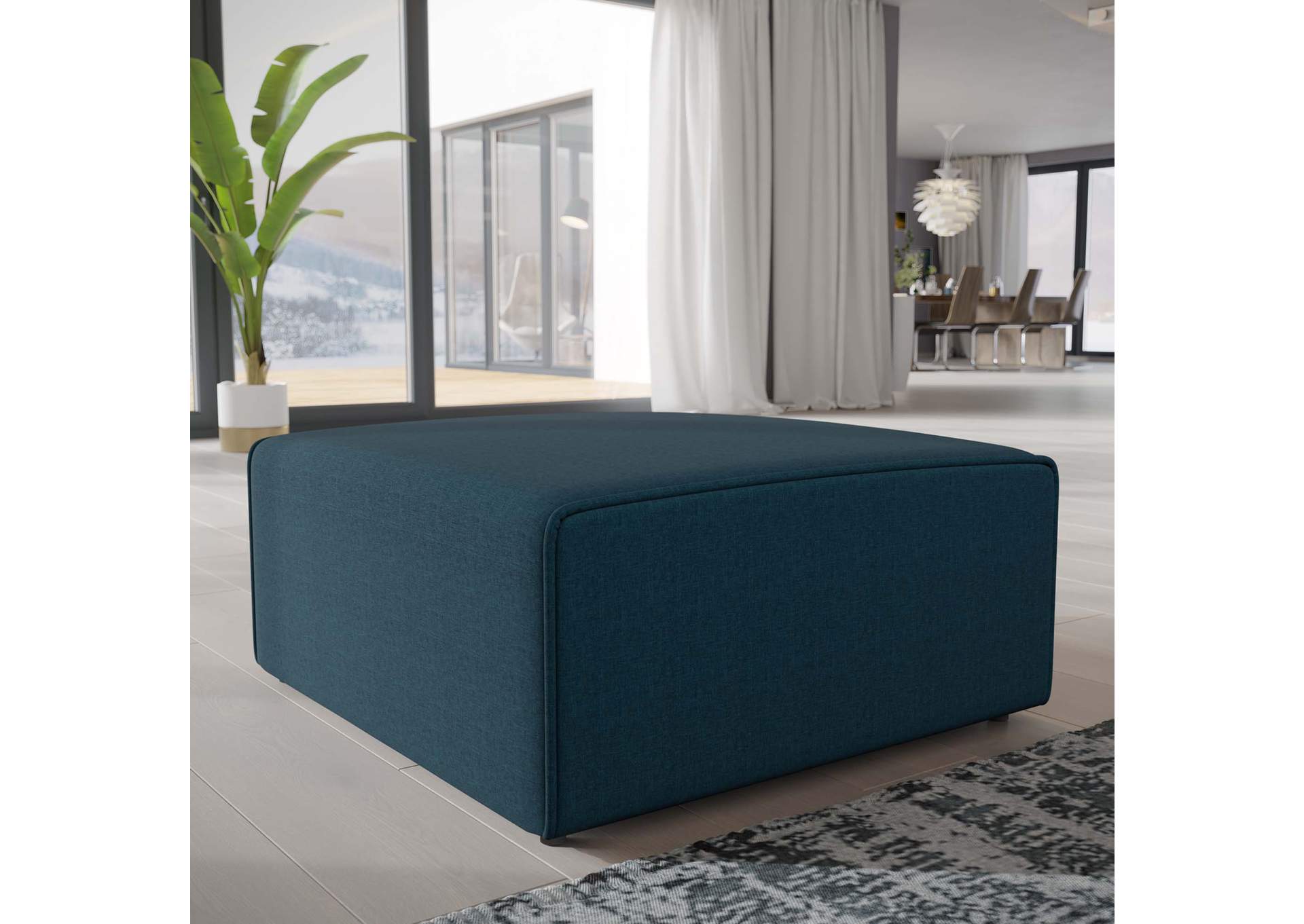 Blue Mingle Fabric Ottoman,Modway
