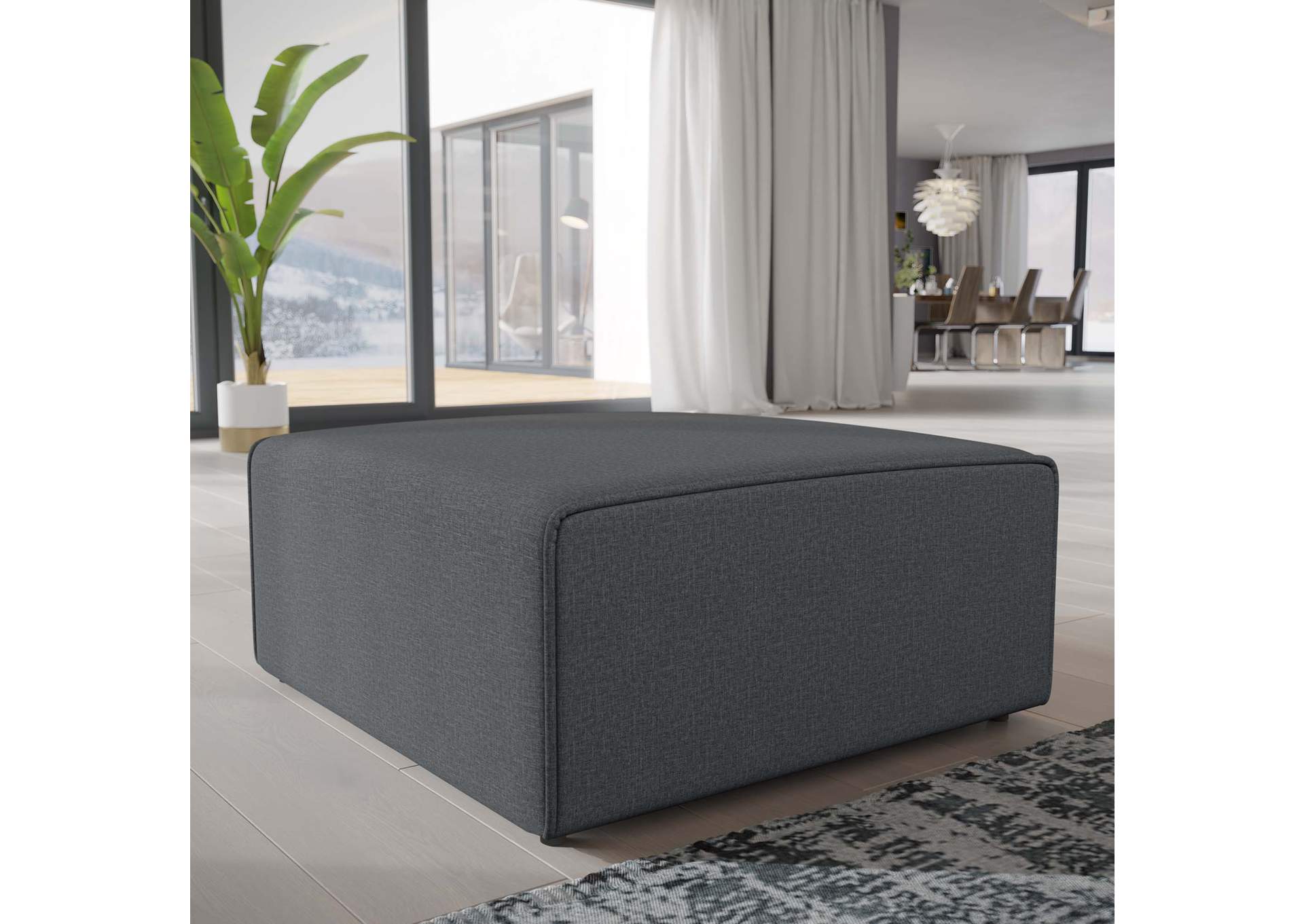 Gray Mingle Fabric Ottoman,Modway