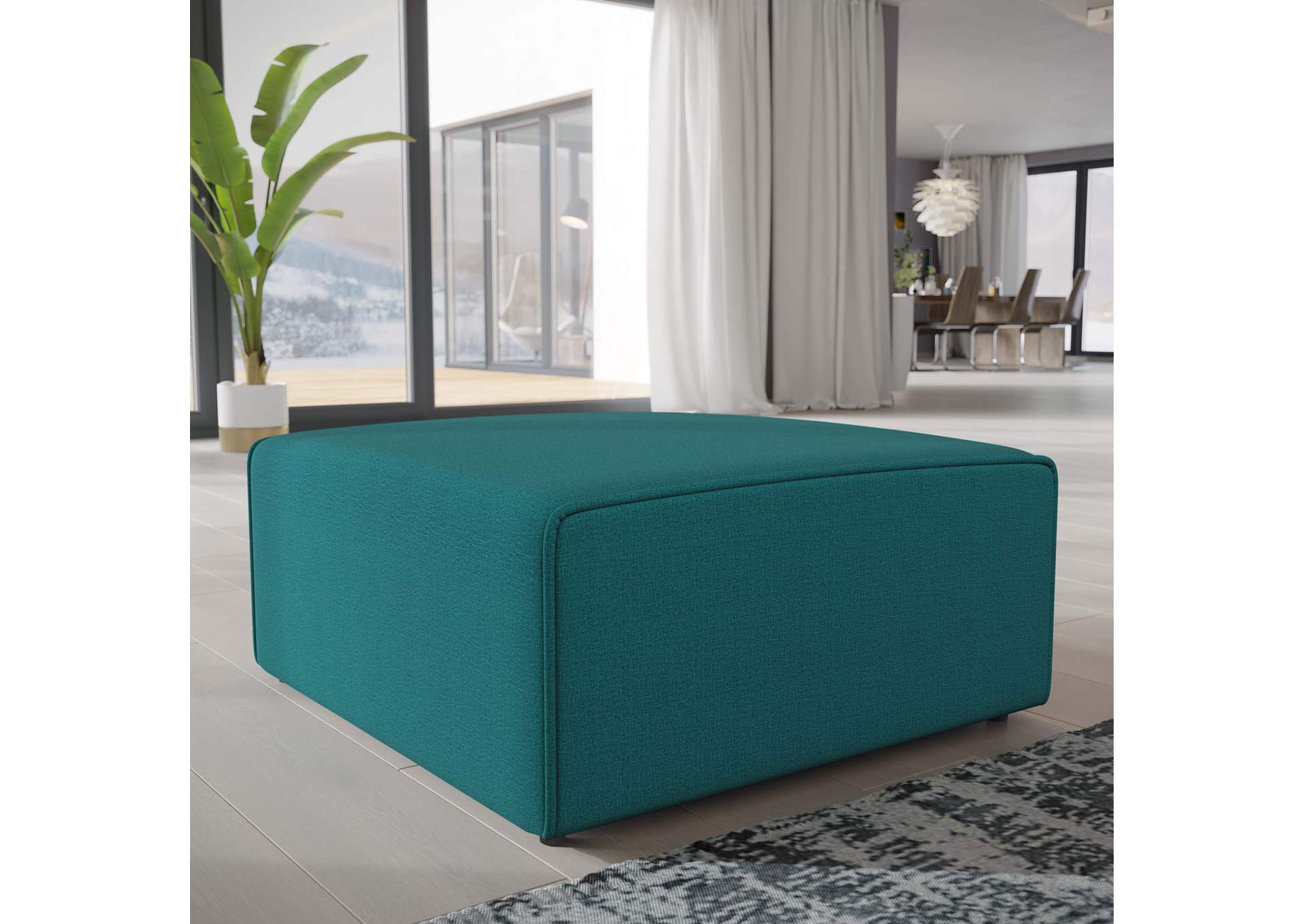 Teal Mingle Fabric Ottoman,Modway