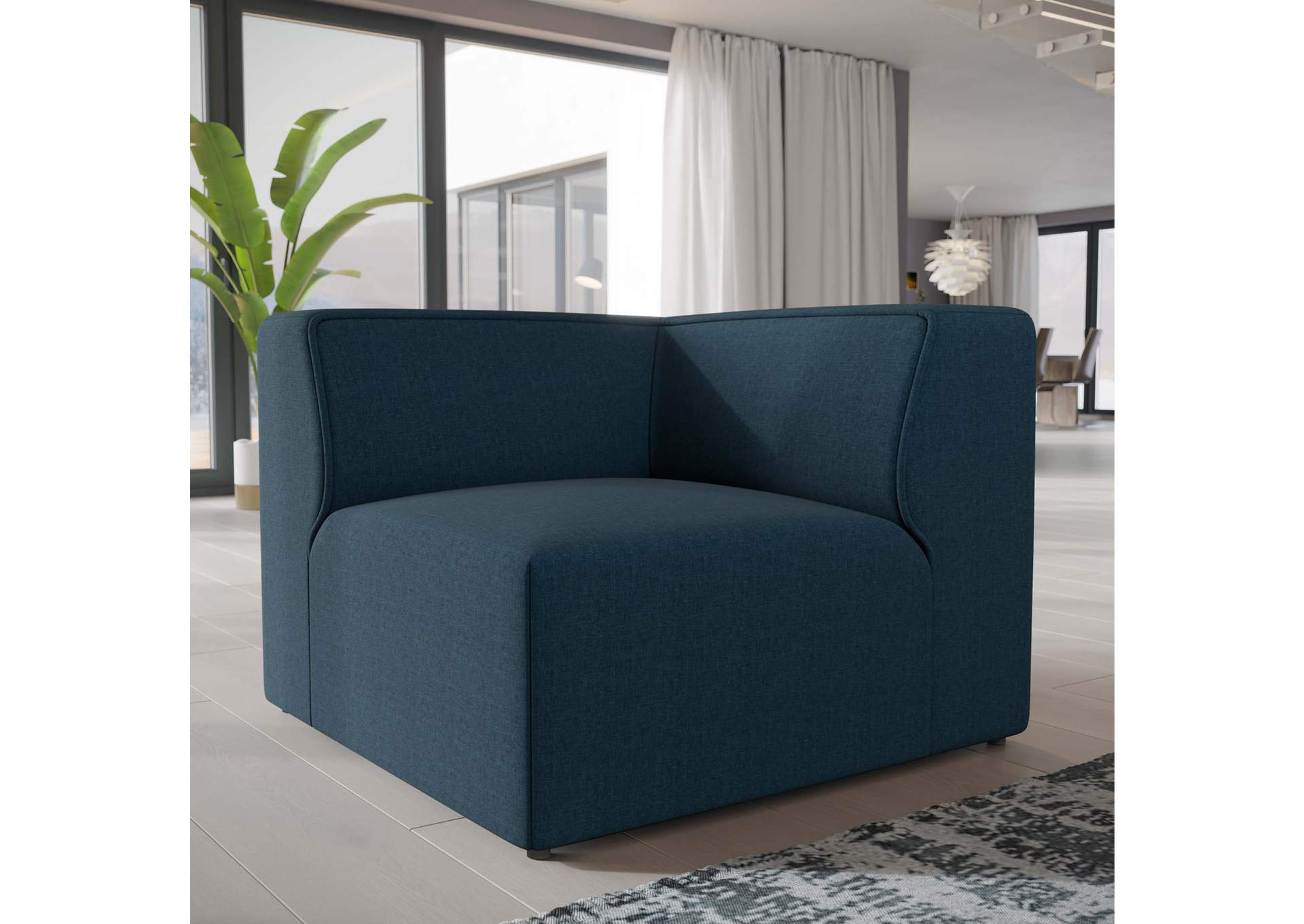 Blue Mingle Corner Sofa,Modway