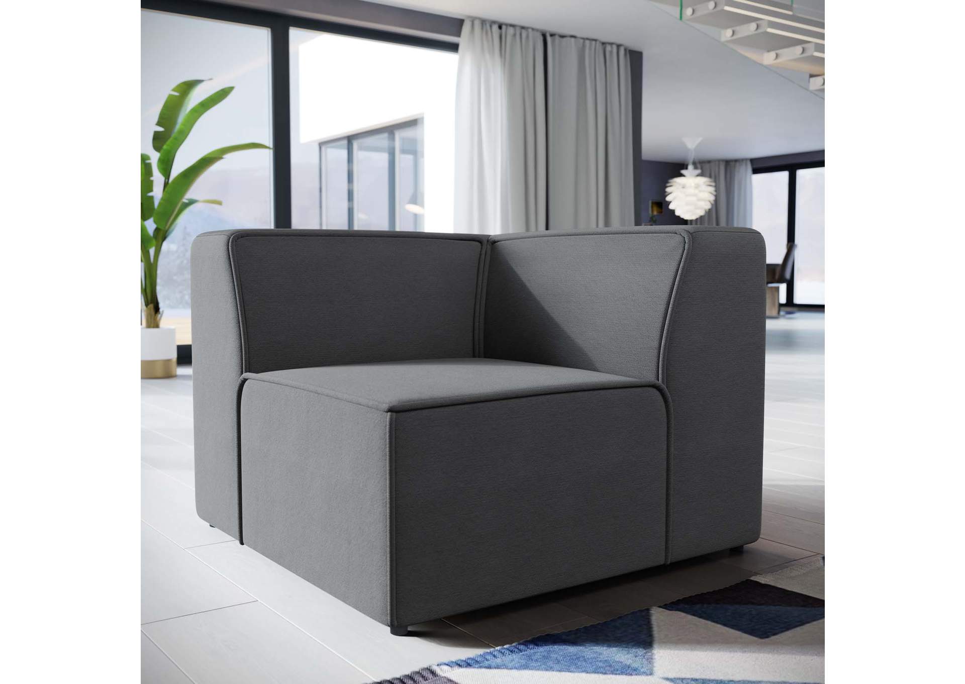Gray Mingle Corner Sofa,Modway