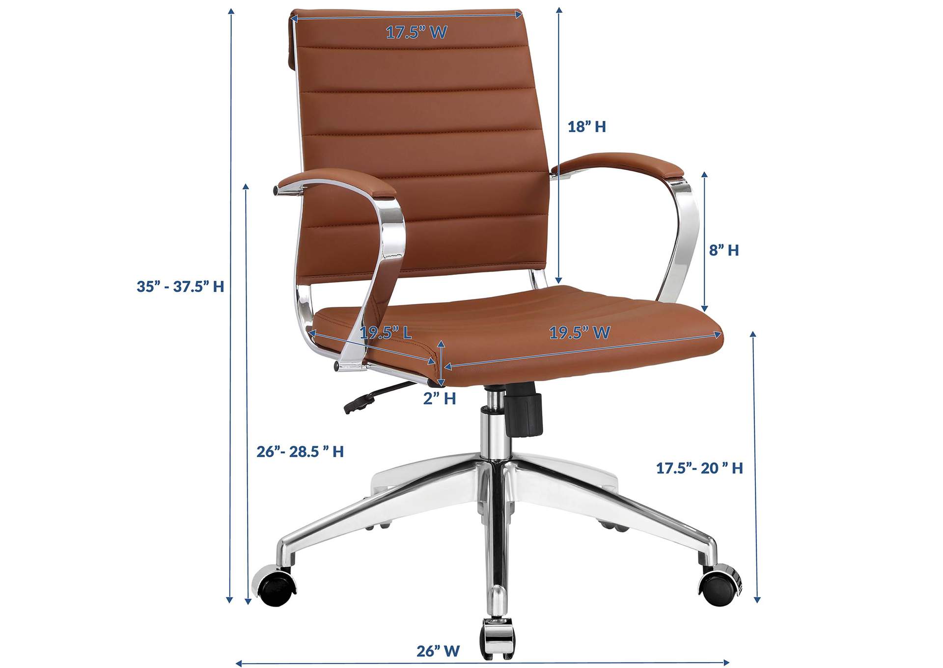 Terracotta Jive Mid Back Office Chair,Modway