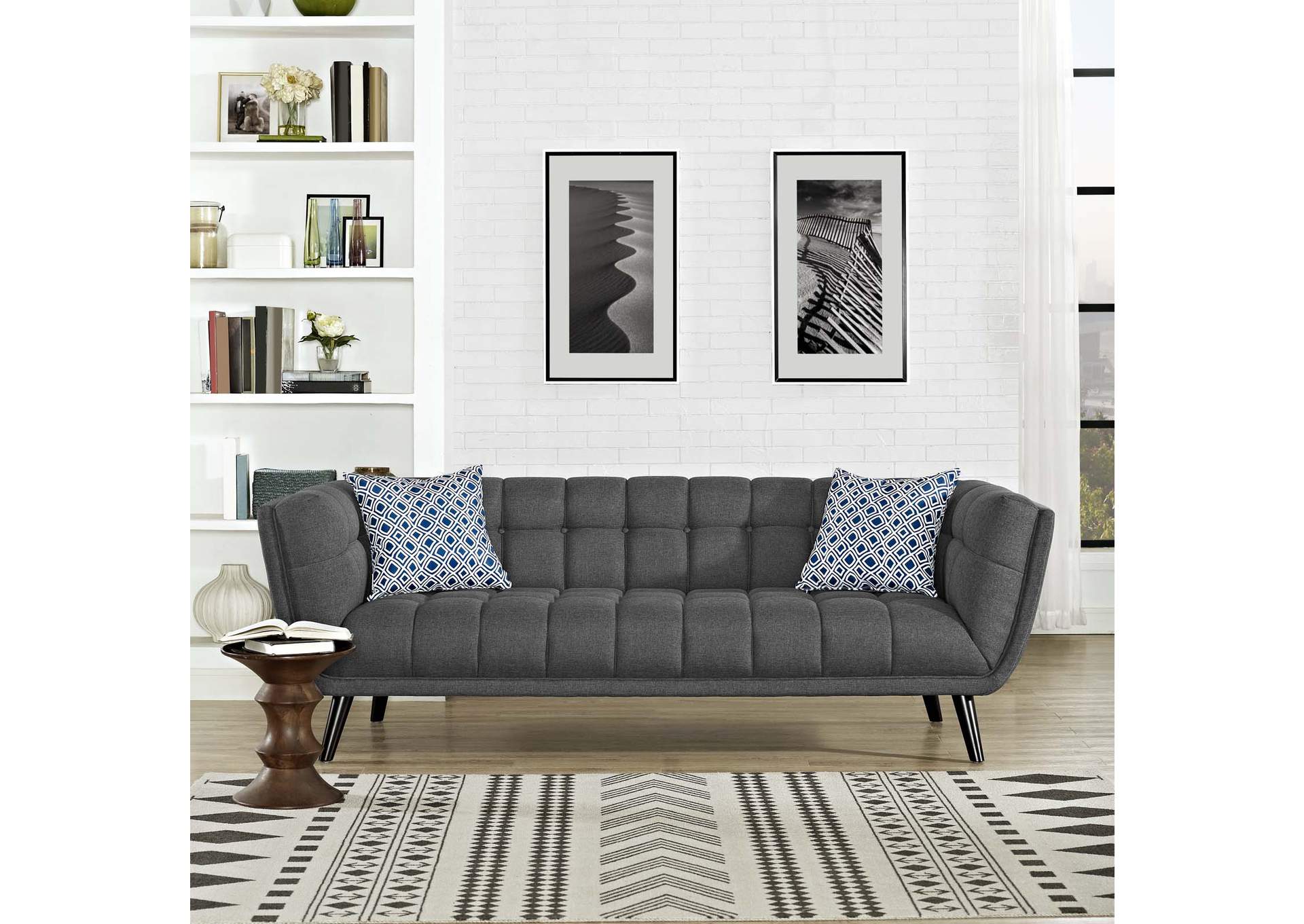 Gray Bestow Upholstered Fabric Sofa,Modway