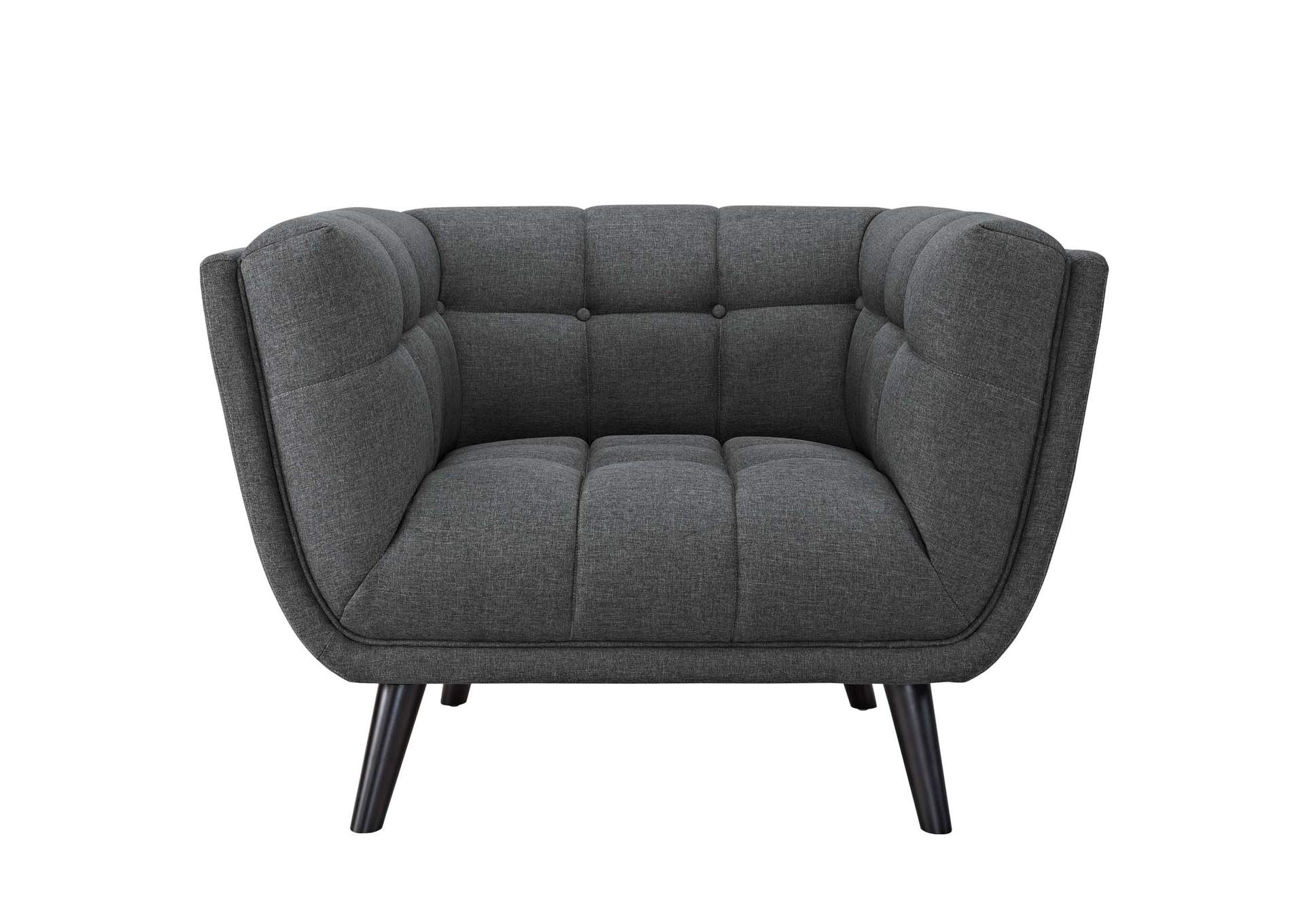Gray Bestow Upholstered Fabric Arm Chair,Modway