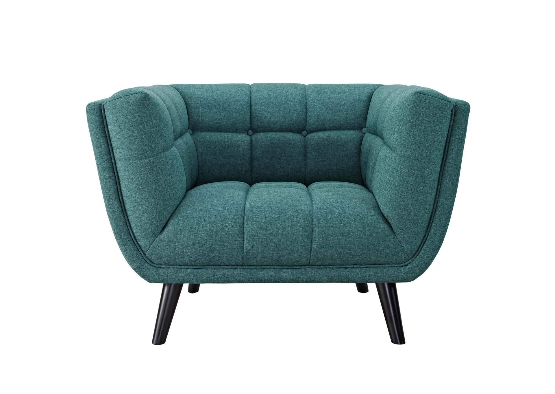 Teal Bestow Upholstered Fabric Arm Chair,Modway
