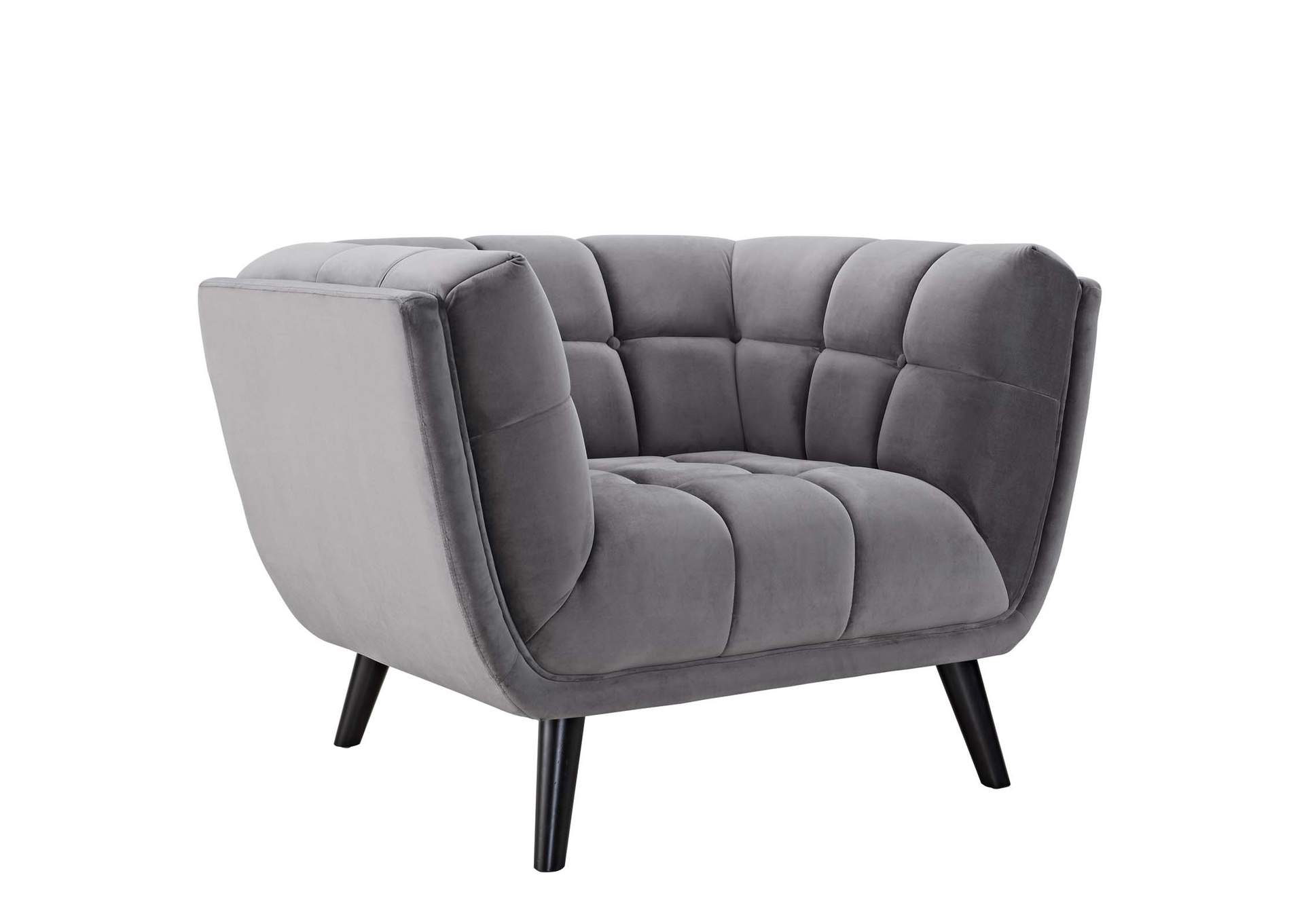 Gray Bestow Performance Velvet Arm Chair,Modway