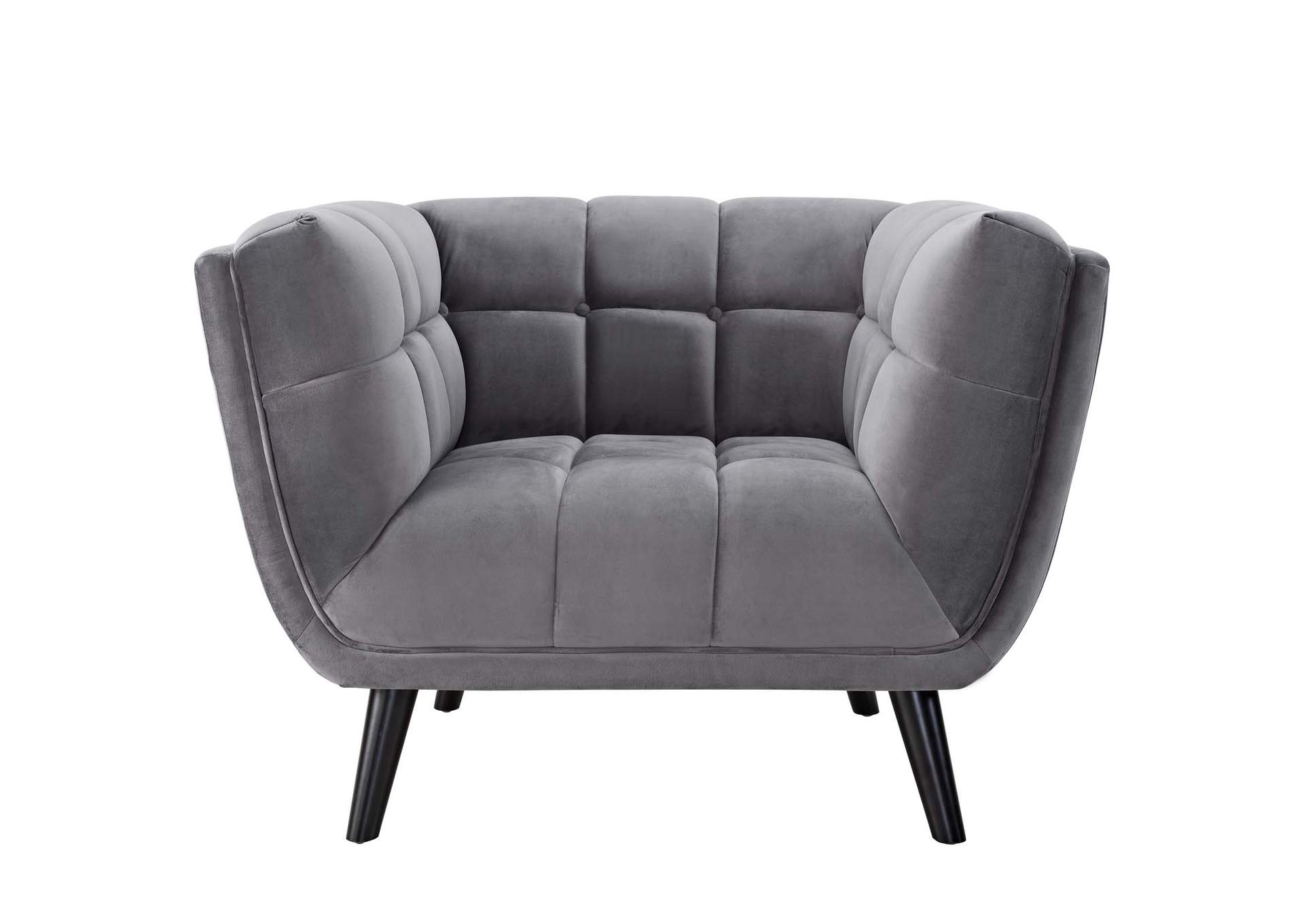 Gray Bestow Performance Velvet Arm Chair,Modway