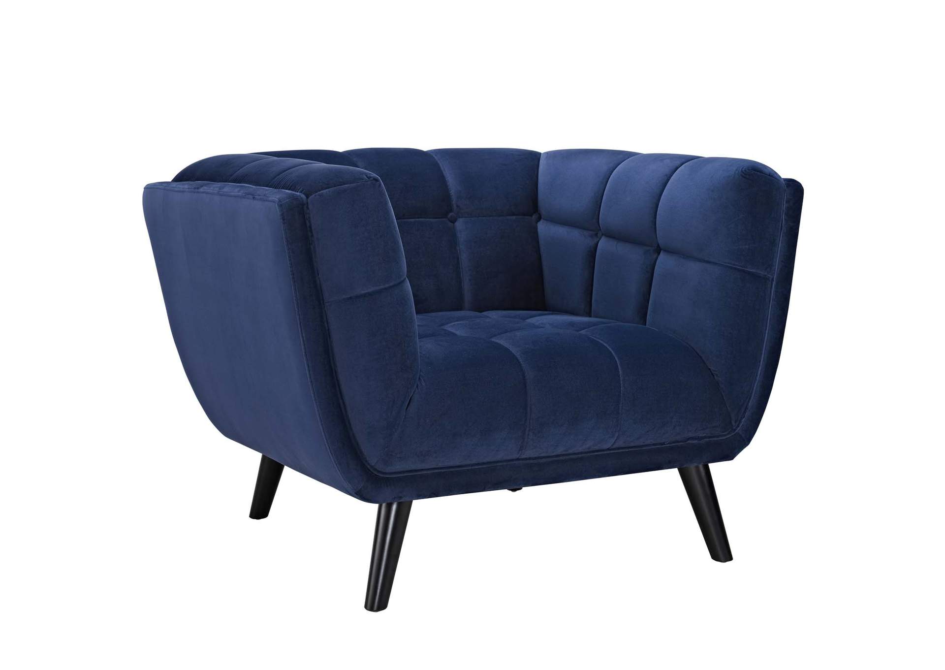 Navy Bestow Performance Velvet Arm Chair,Modway