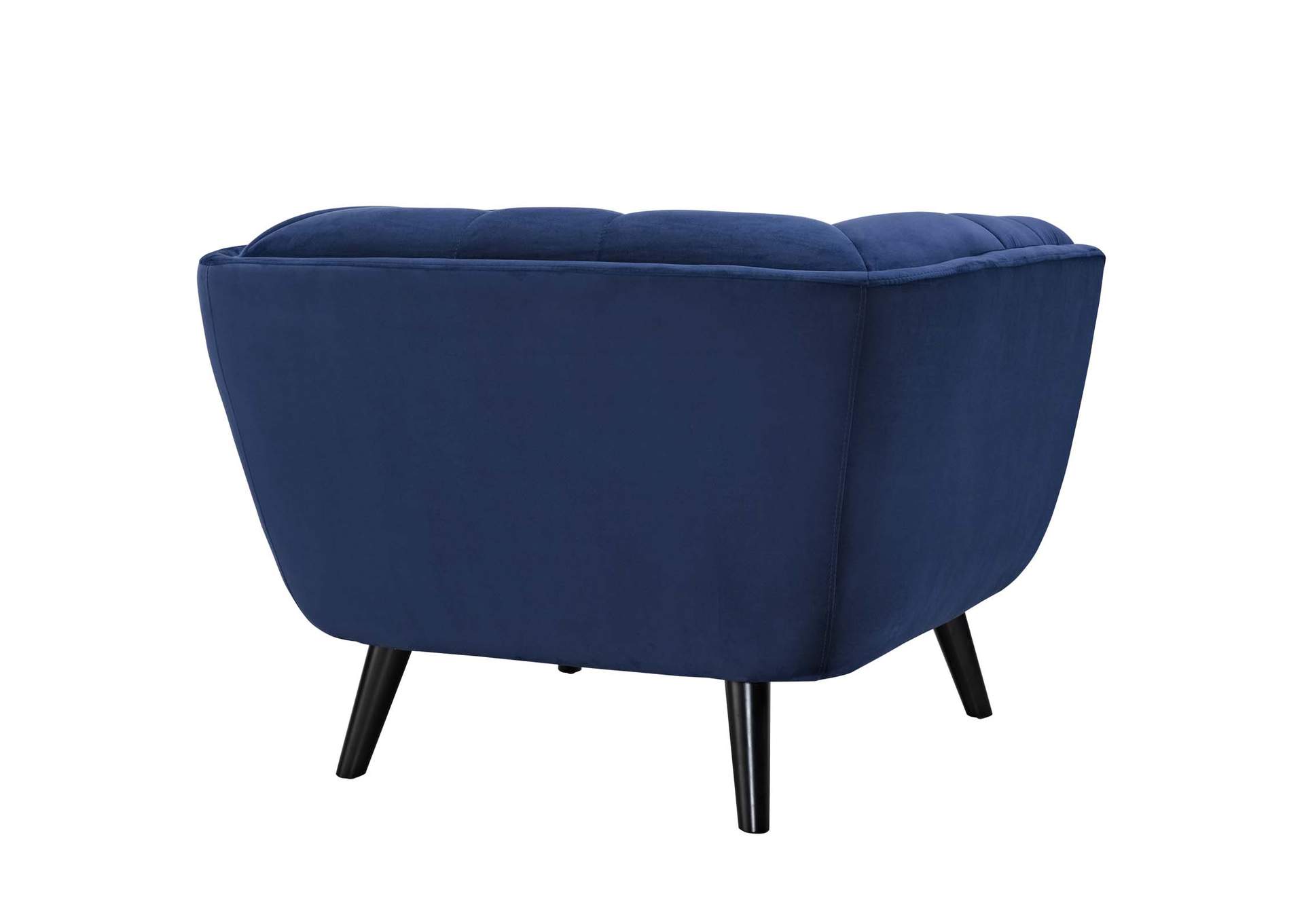 Navy Bestow Performance Velvet Arm Chair,Modway