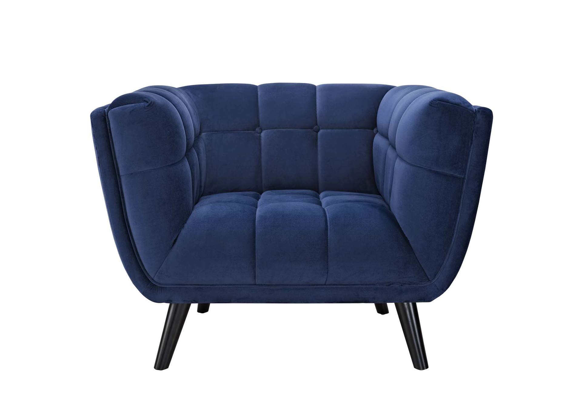 Navy Bestow Performance Velvet Arm Chair,Modway
