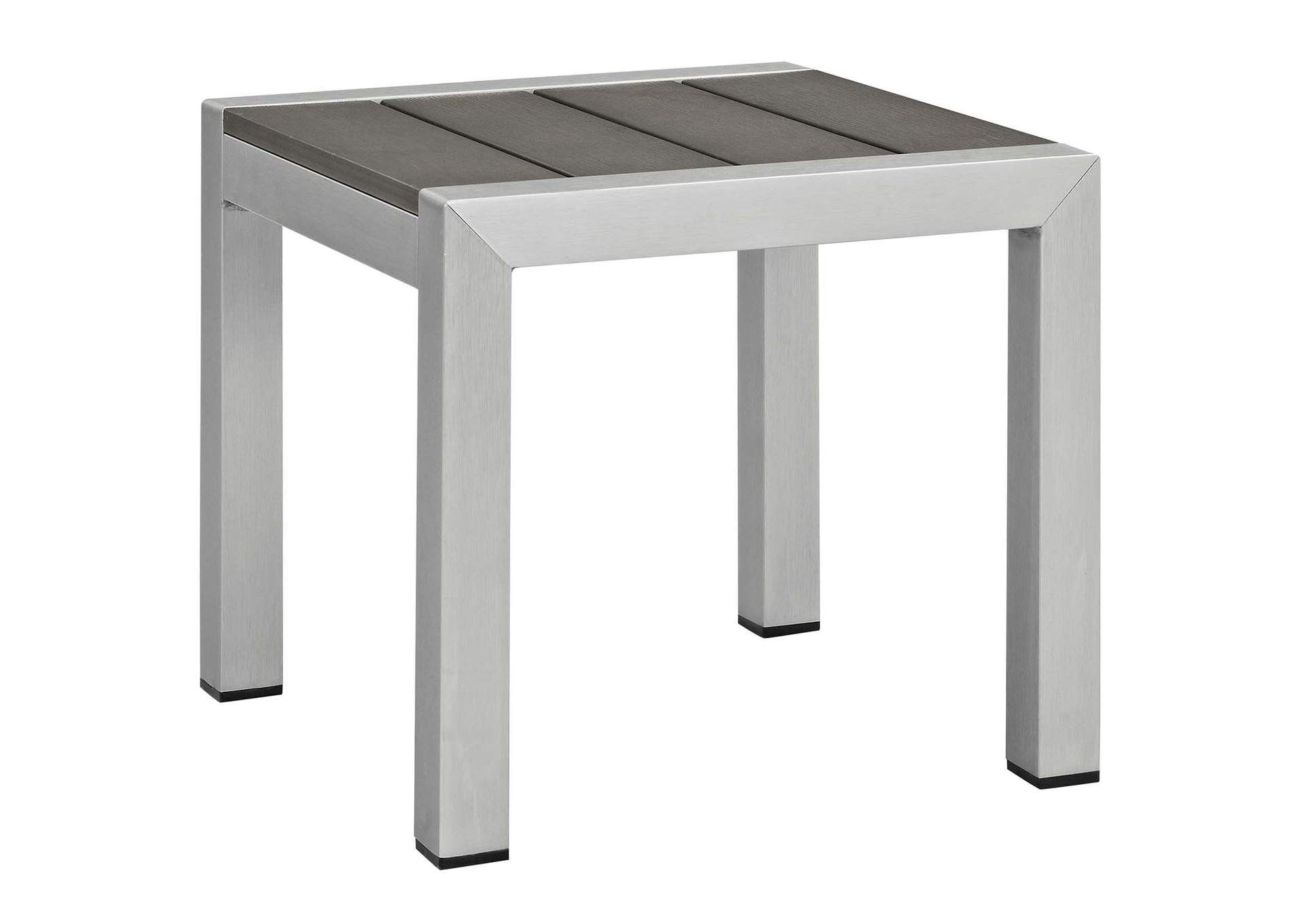Silver Mocha Shore 3 Piece Outdoor Patio Aluminum Chaise with Cushions,Modway