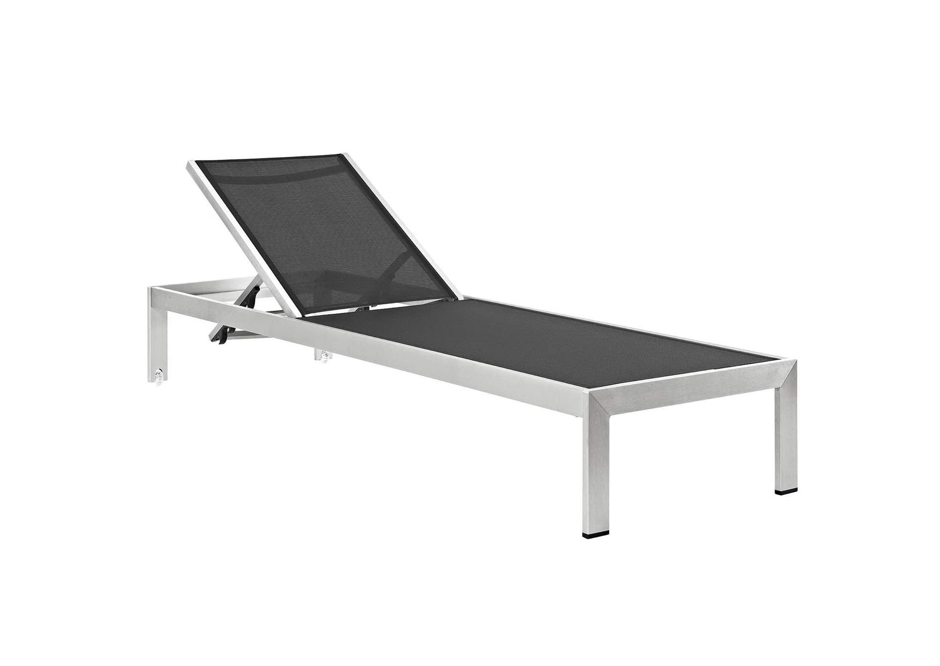 Silver Turquoise Shore Chaise with Cushions Outdoor Patio Aluminum [Set of 2],Modway