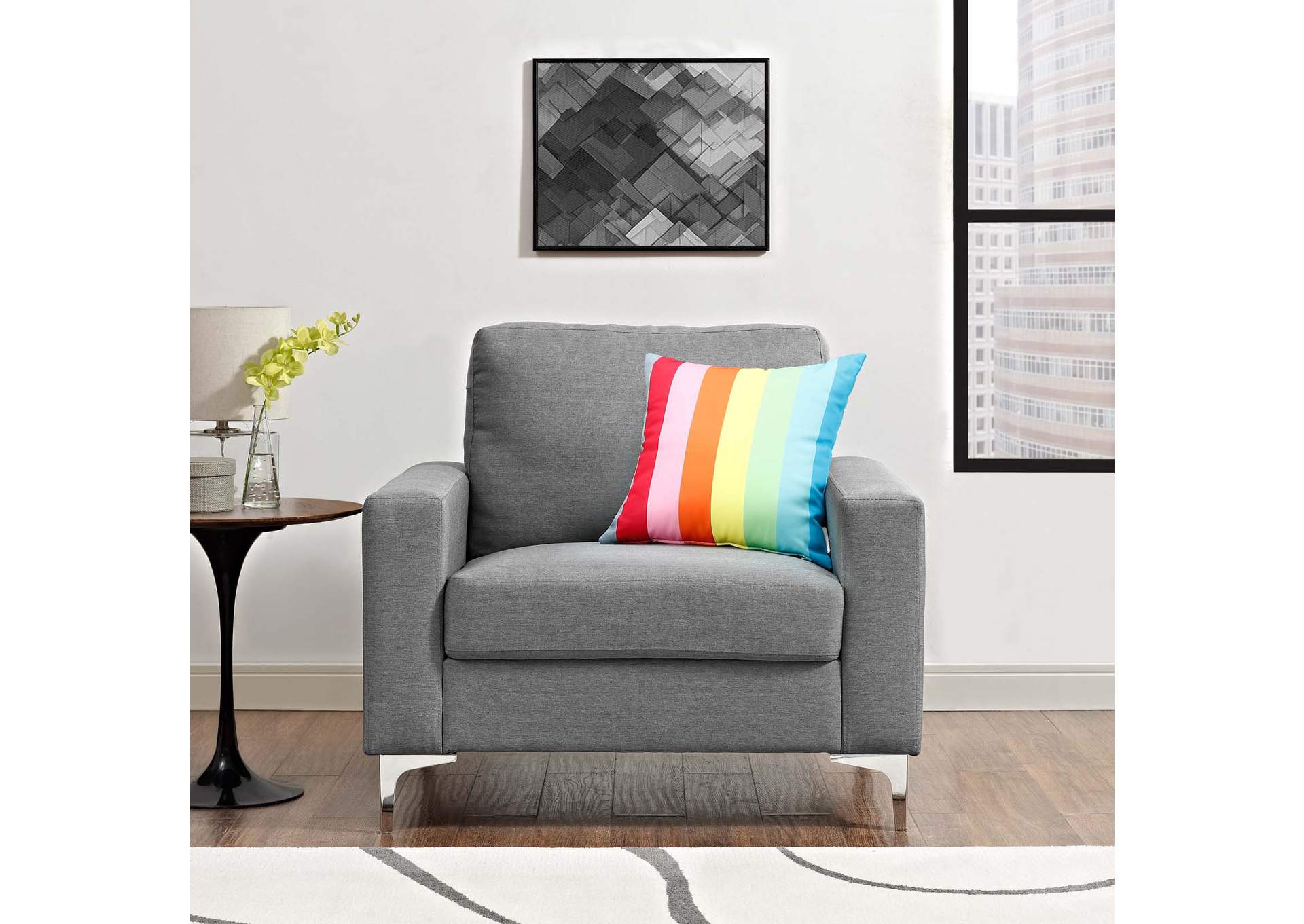 Gray Allure Upholstered Arm Chair,Modway