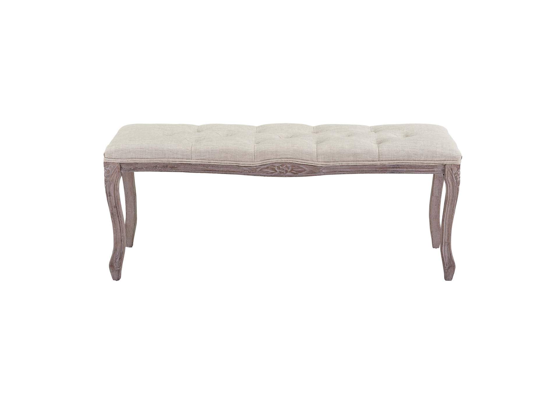 Beige Regal Vintage French Upholstered Fabric Bench,Modway