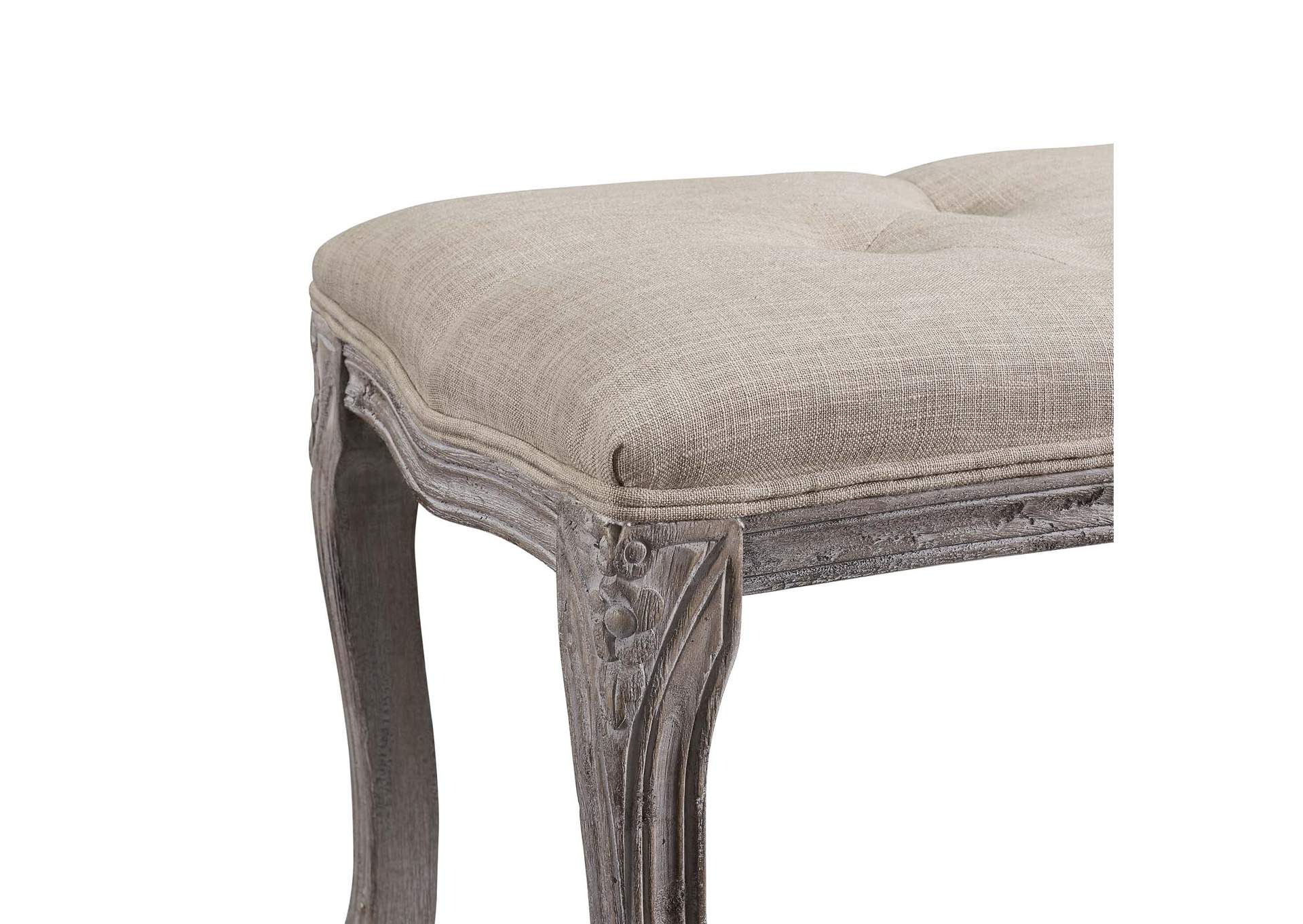 Beige Regal Vintage French Upholstered Fabric Bench,Modway