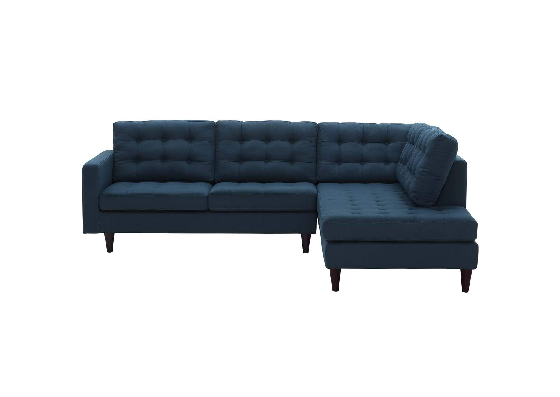 Azure Empress 2 Piece Upholstered Fabric Right Facing Bumper Sectional,Modway