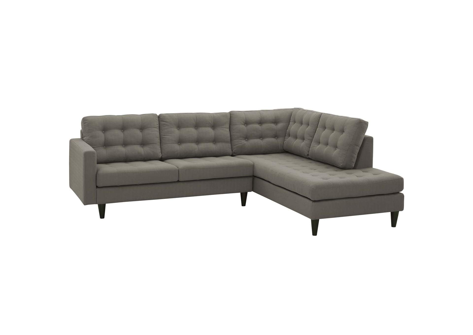Granite Empress 2 Piece Upholstered Fabric Right Facing Bumper Sectional,Modway