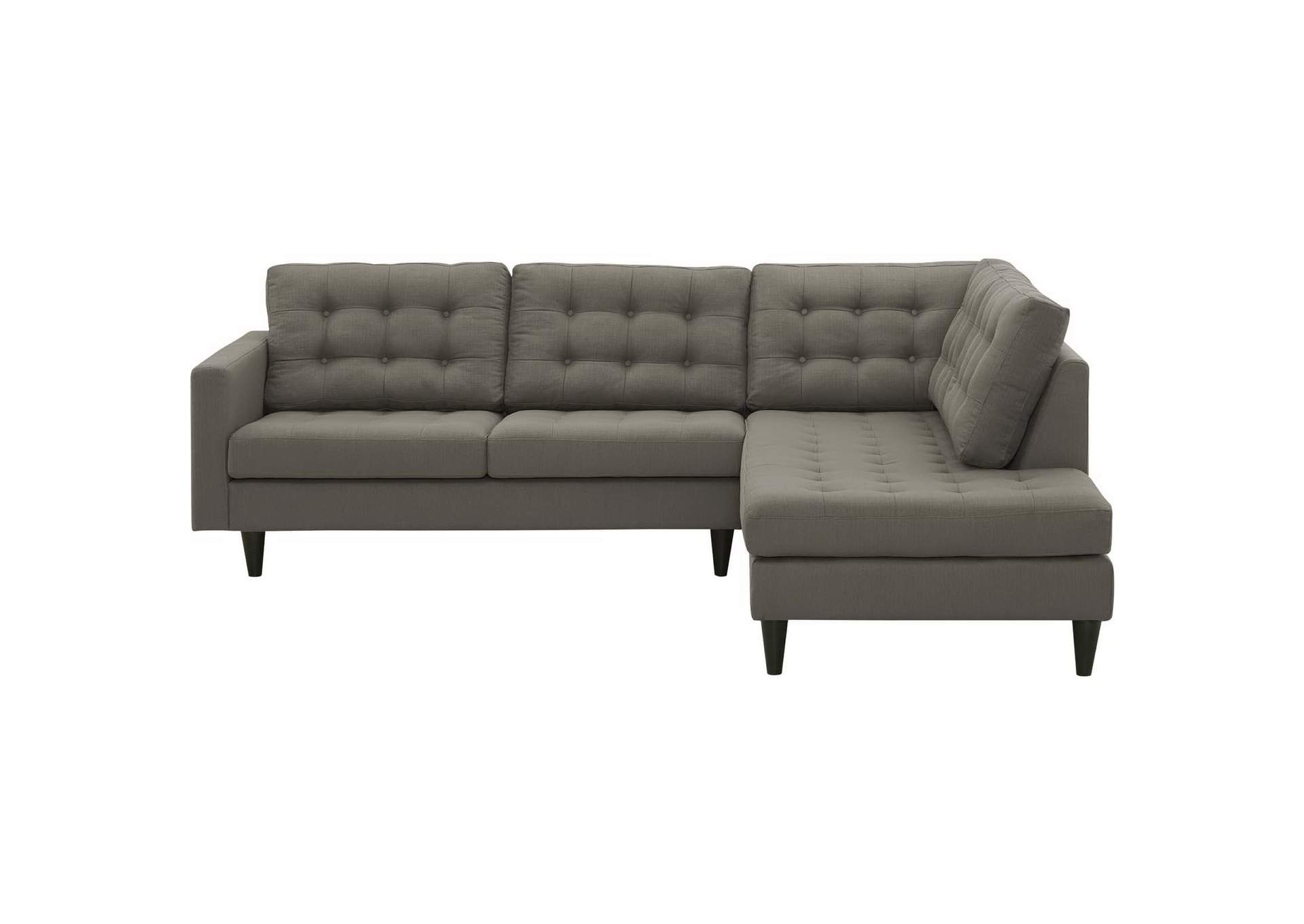 Granite Empress 2 Piece Upholstered Fabric Right Facing Bumper Sectional,Modway