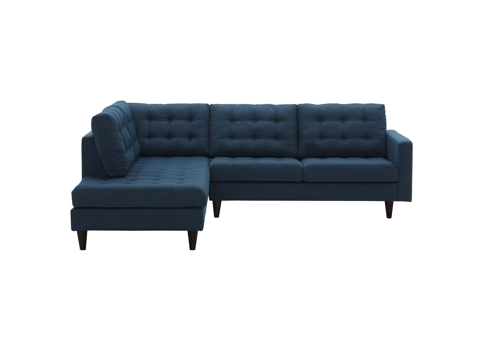 Azure Empress 2 Piece Upholstered Fabric Left Facing Bumper Sectional,Modway