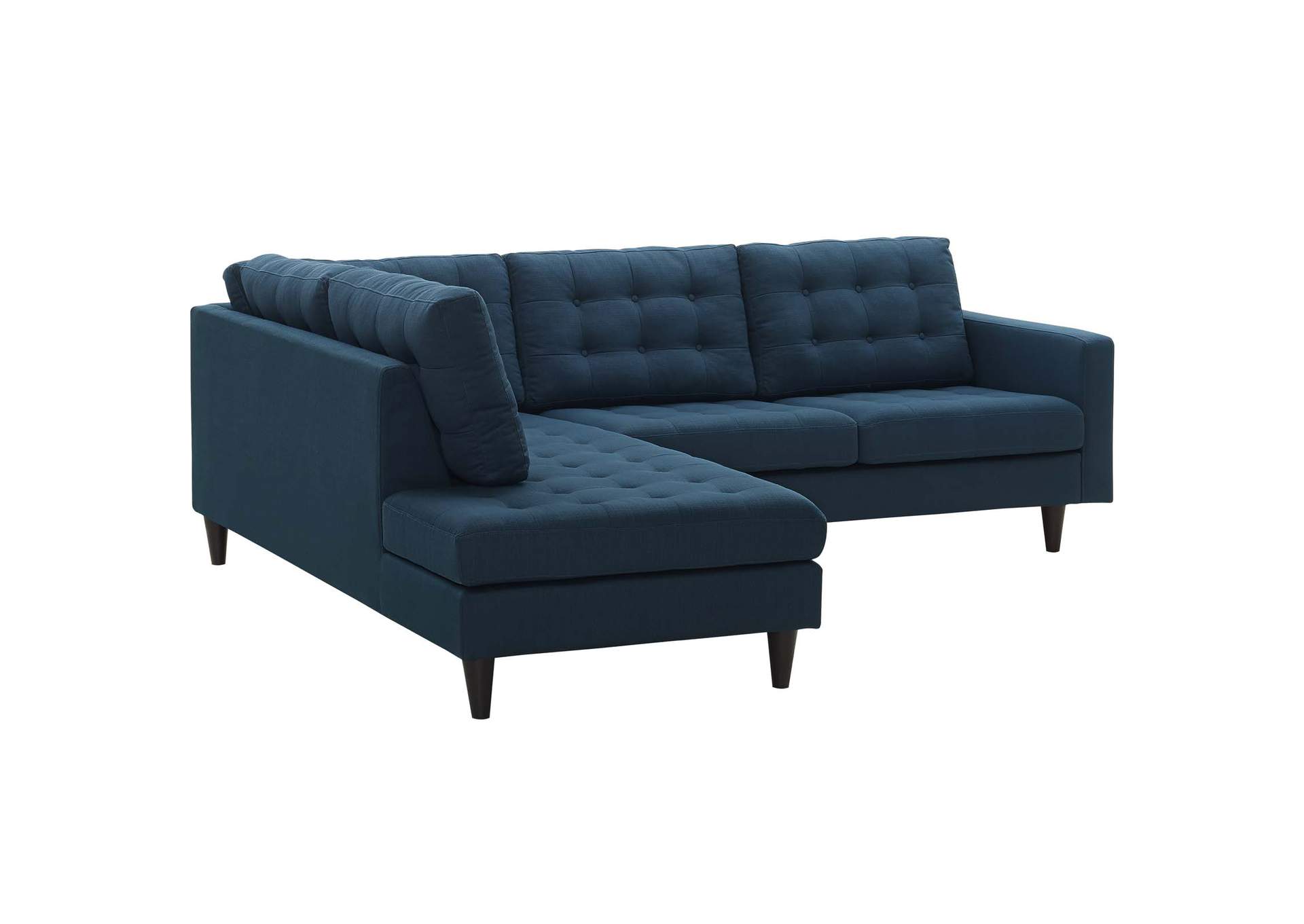 Azure Empress 2 Piece Upholstered Fabric Left Facing Bumper Sectional,Modway