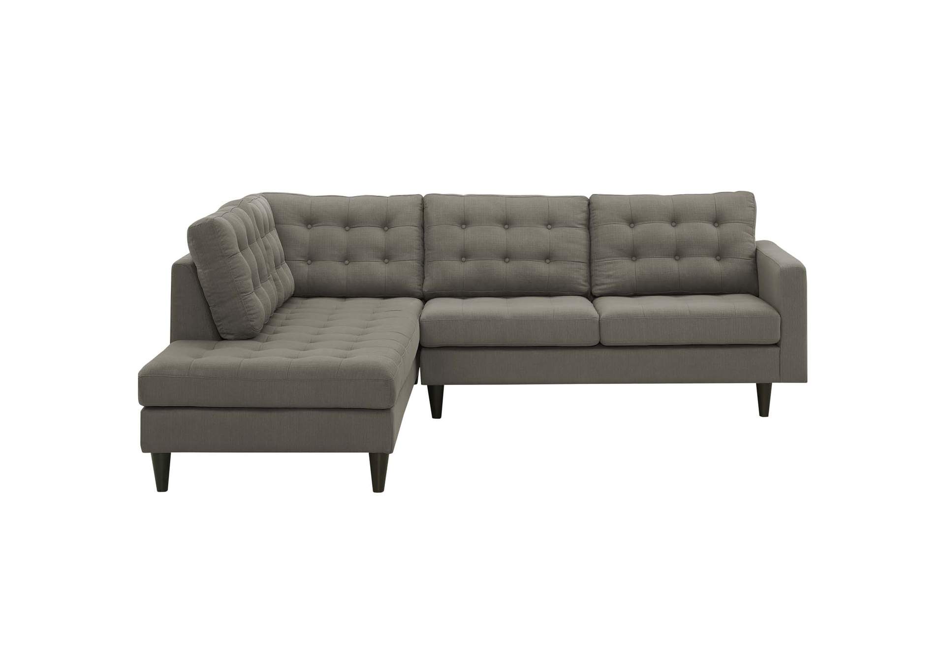 Granite Empress 2 Piece Upholstered Fabric Left Facing Bumper Sectional,Modway