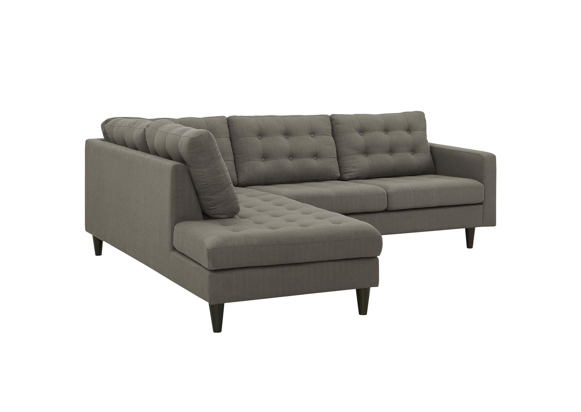 Granite Empress 2 Piece Upholstered Fabric Left Facing Bumper Sectional,Modway