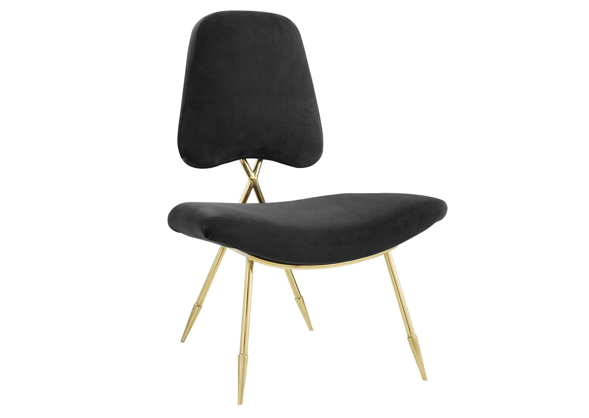 Black Ponder Performance Velvet Lounge Chair,Modway