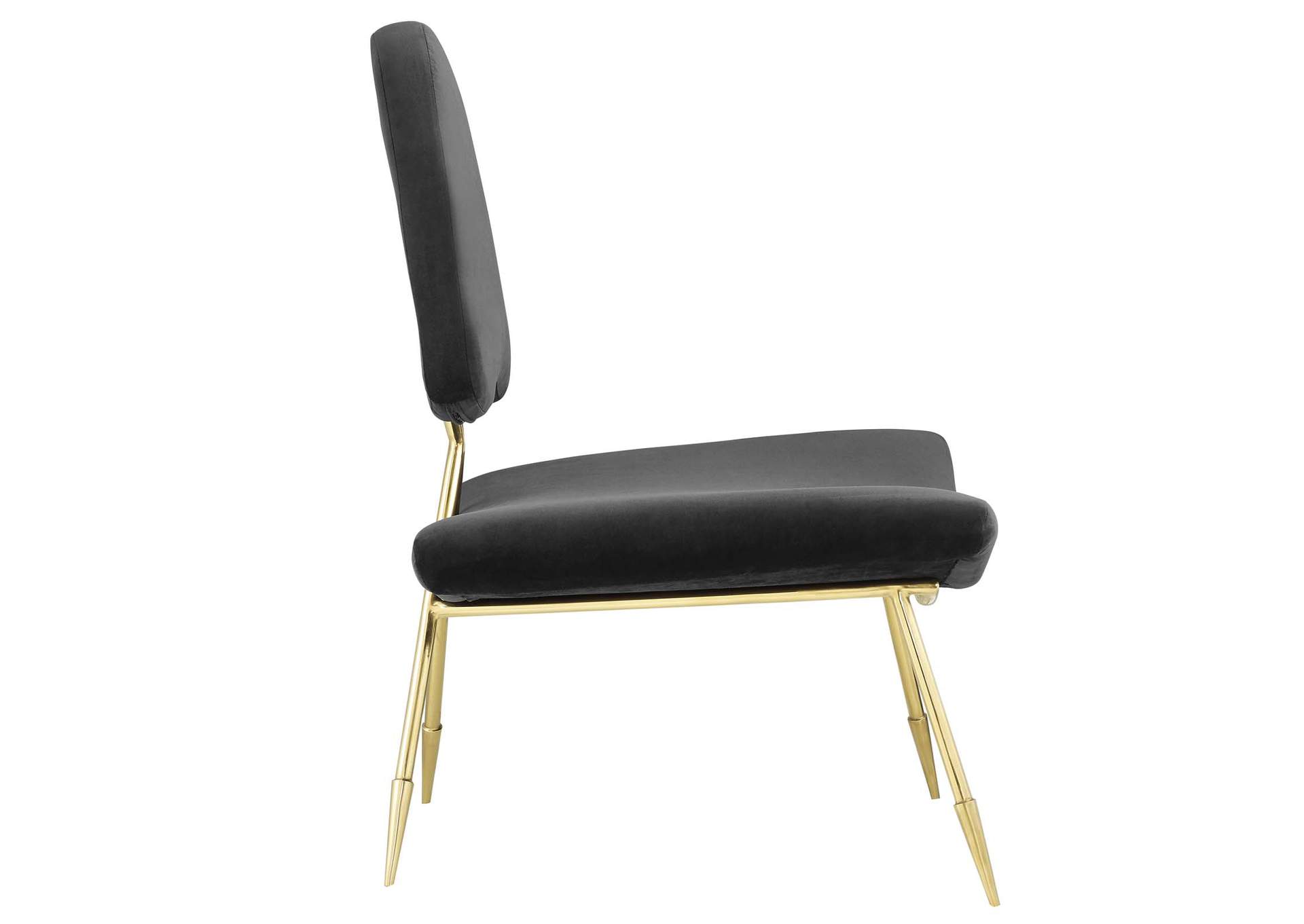 Black Ponder Performance Velvet Lounge Chair,Modway