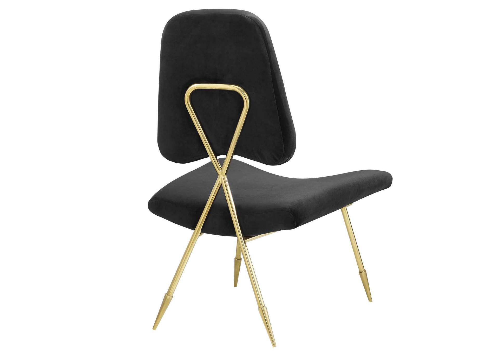 Black Ponder Performance Velvet Lounge Chair,Modway