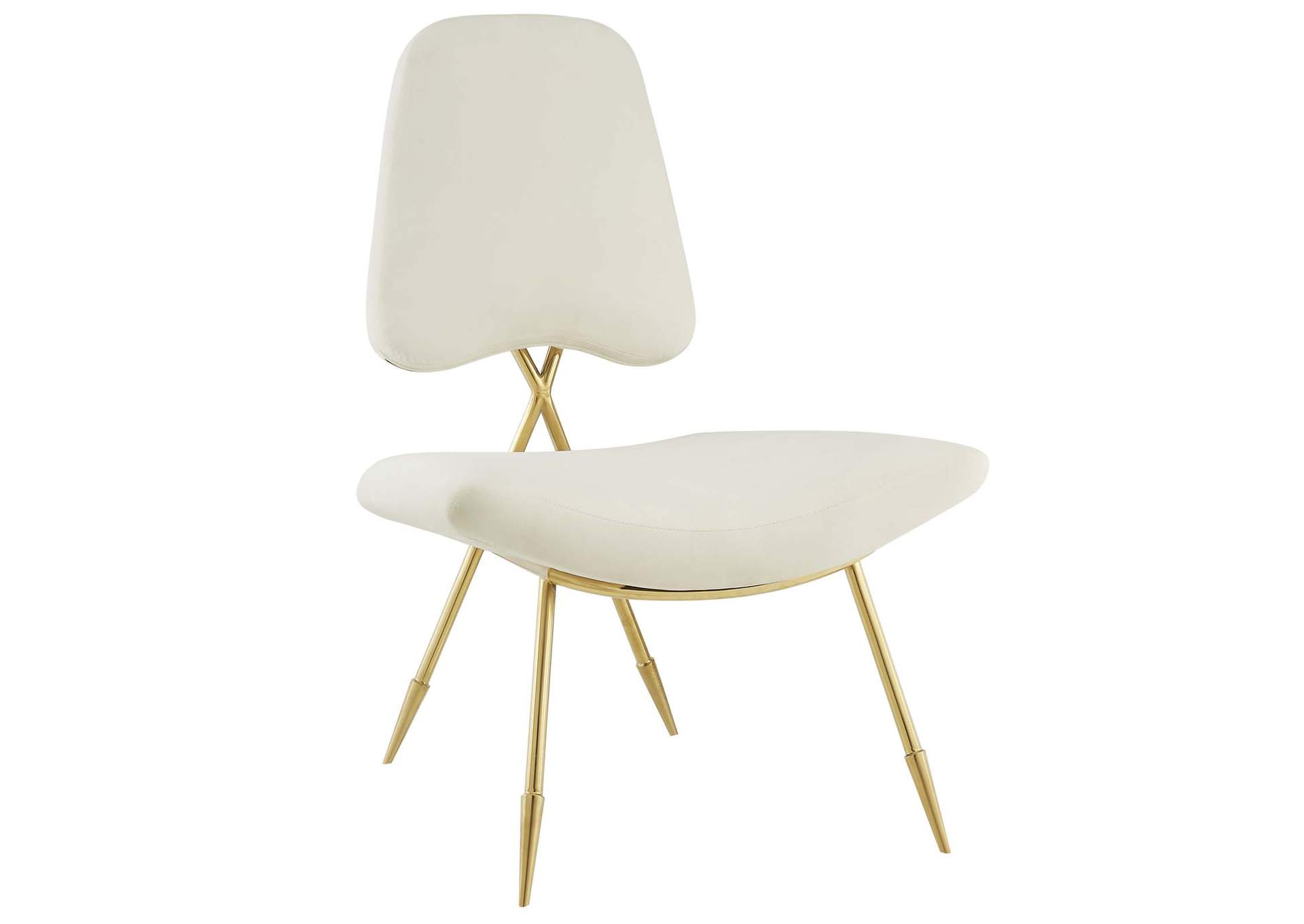 Ivory Ponder Performance Velvet Lounge Chair,Modway