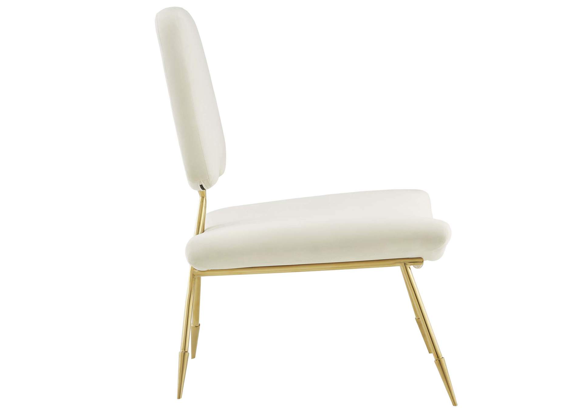 Ivory Ponder Performance Velvet Lounge Chair,Modway