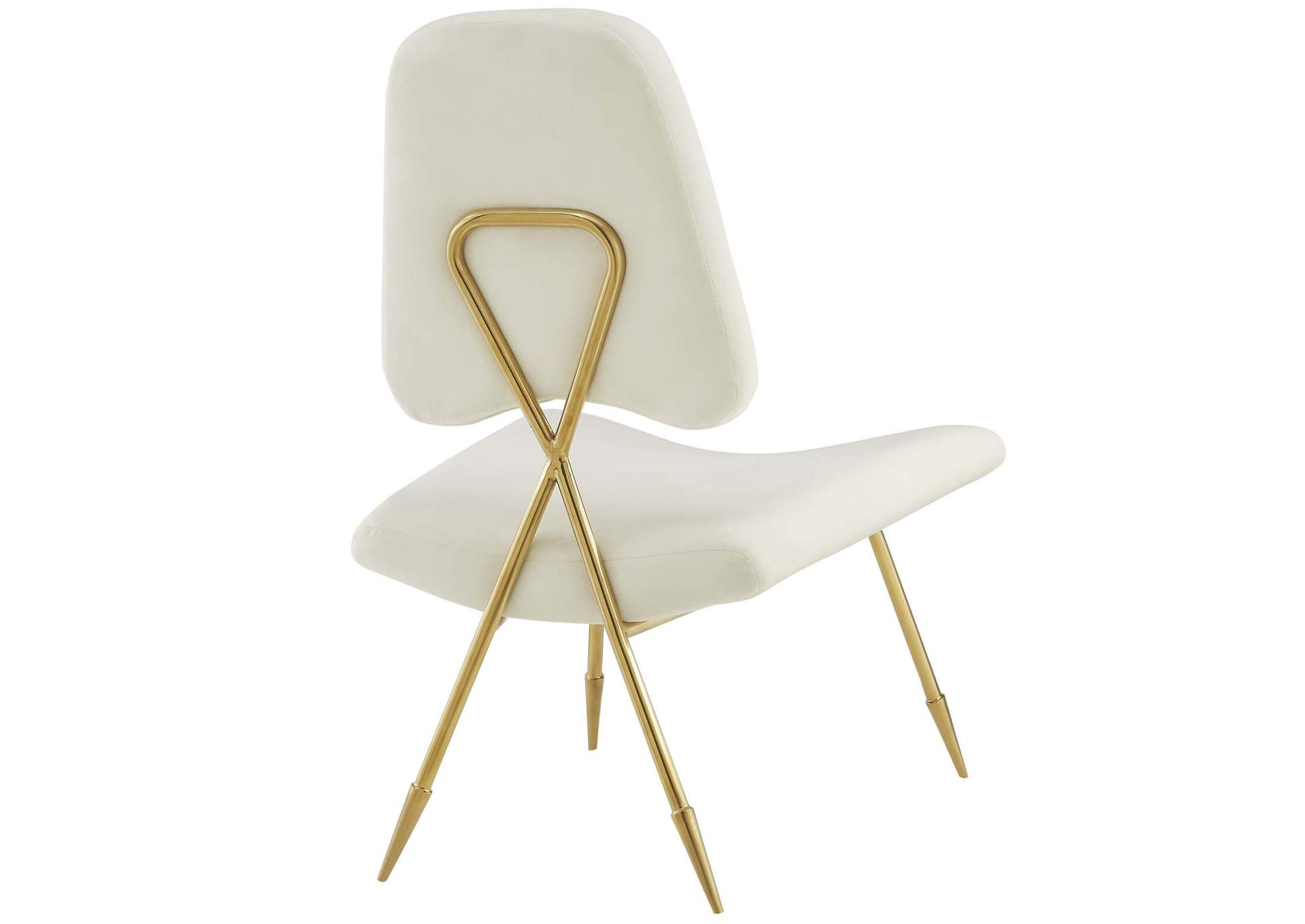 Ivory Ponder Performance Velvet Lounge Chair,Modway