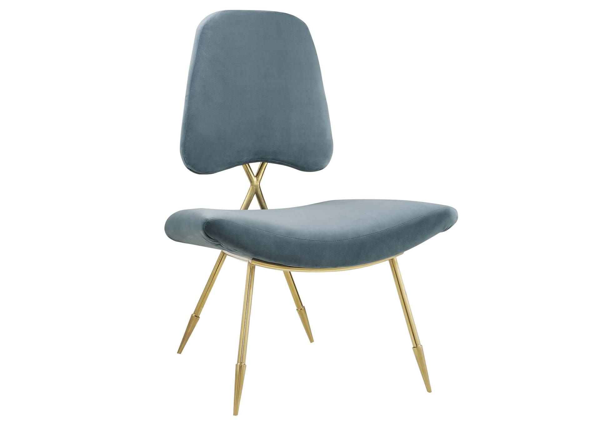 Sea Blue Ponder Performance Velvet Lounge Chair,Modway