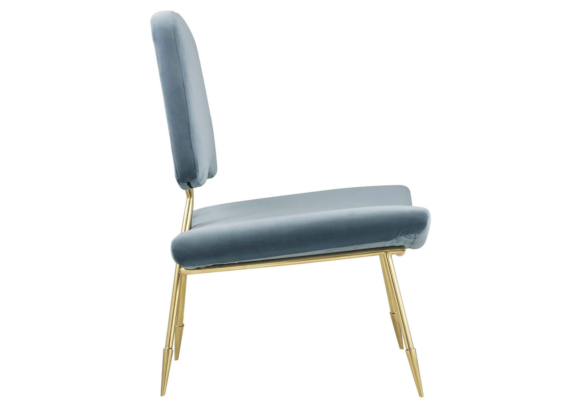 Sea Blue Ponder Performance Velvet Lounge Chair,Modway