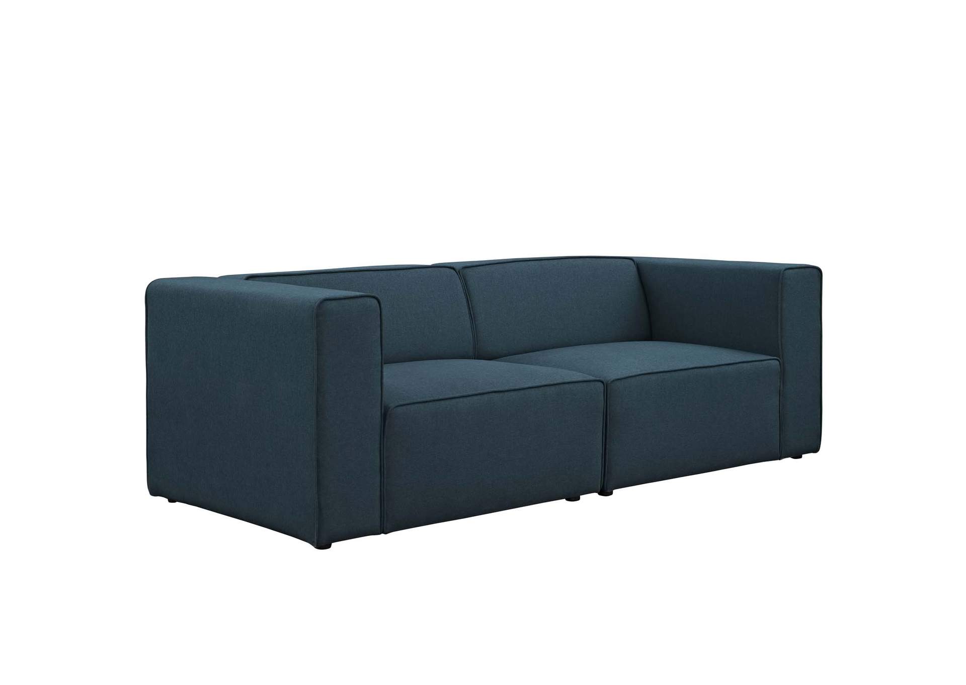 Blue Mingle 2 Piece Upholstered Fabric Sectional Sofa Set,Modway