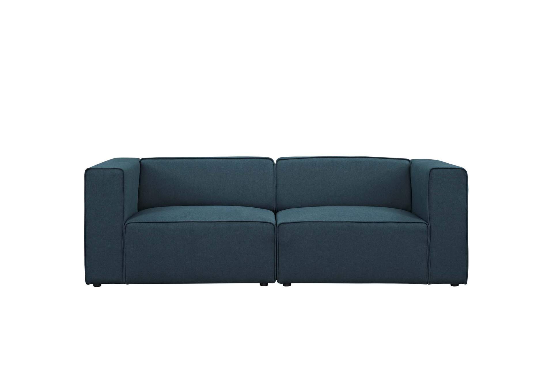 Blue Mingle 2 Piece Upholstered Fabric Sectional Sofa Set,Modway