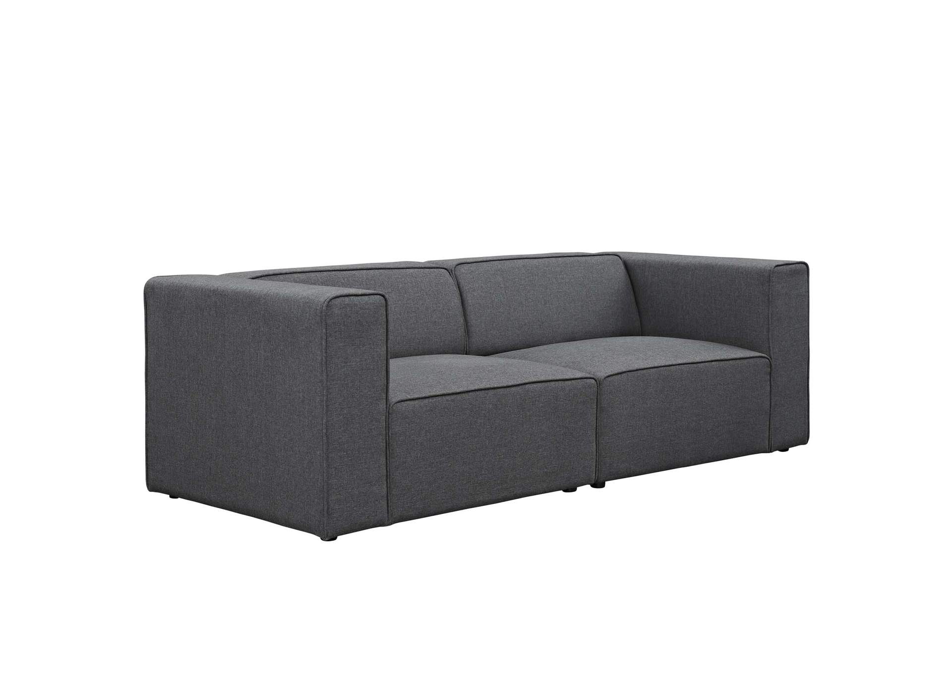 Gray Mingle 2 Piece Upholstered Fabric Sectional Sofa Set,Modway